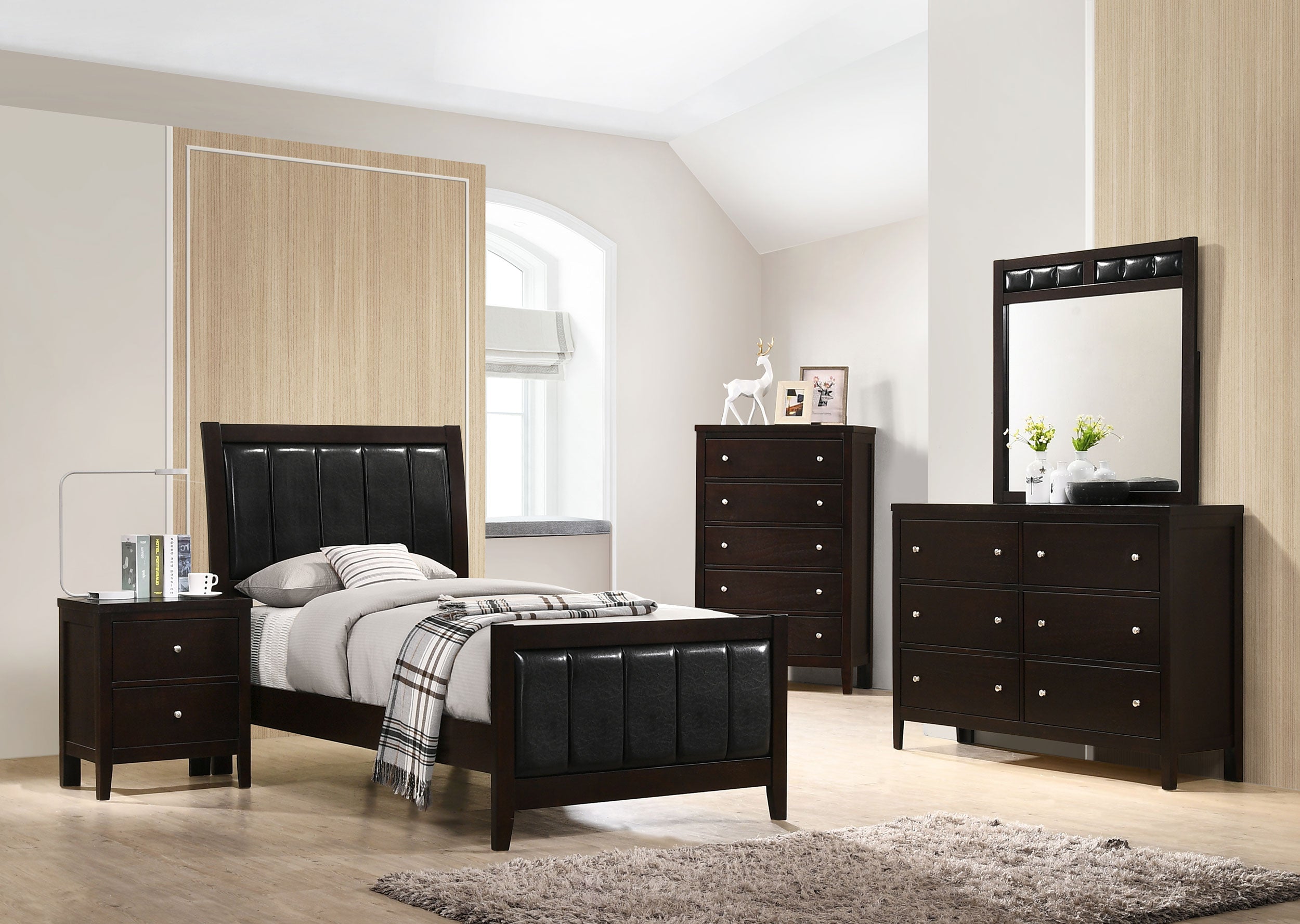 Carlton 5-piece Twin Bedroom Set Cappuccino — view 1