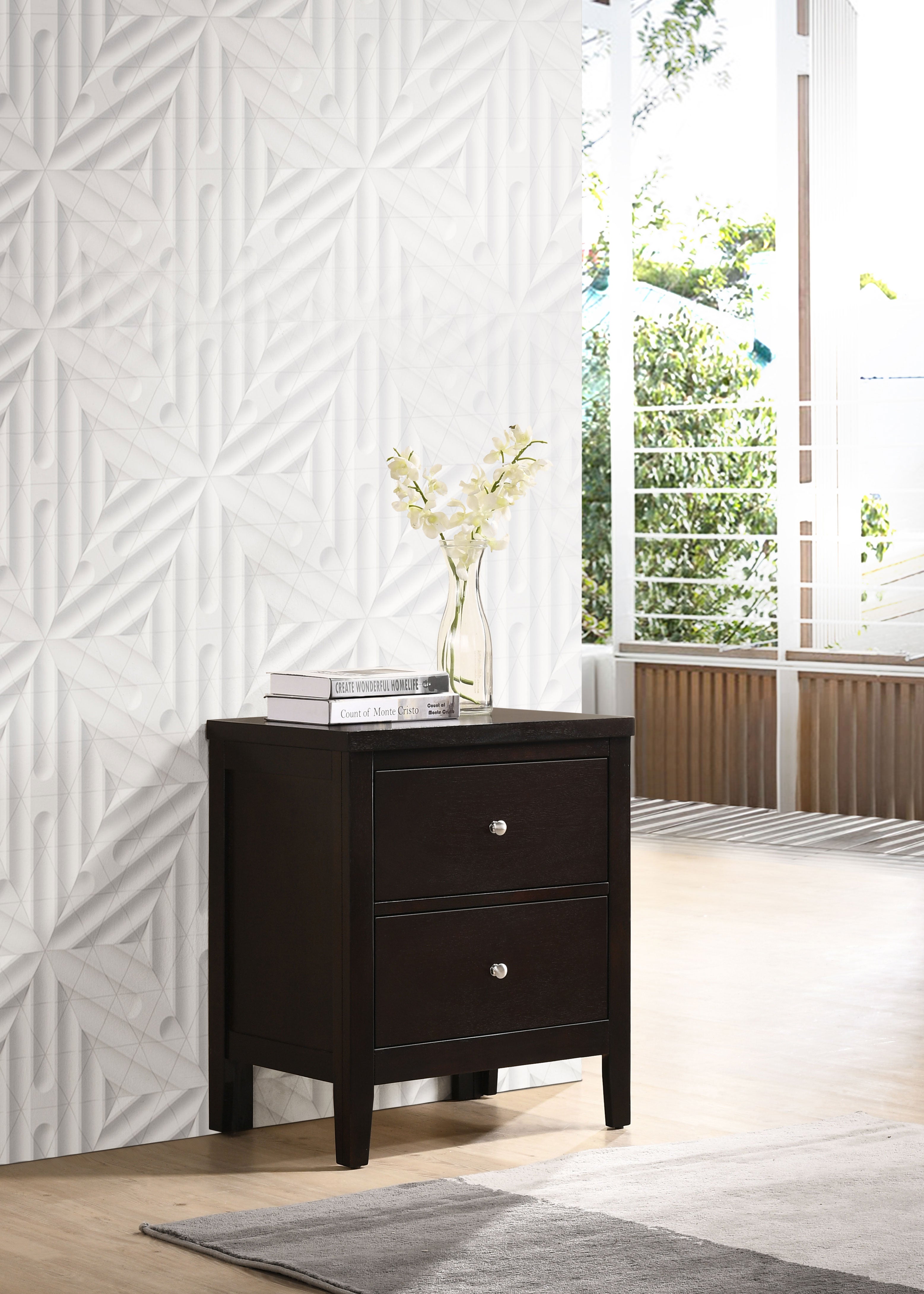 Carlton 2-drawer Nightstand Cappuccino — view 2