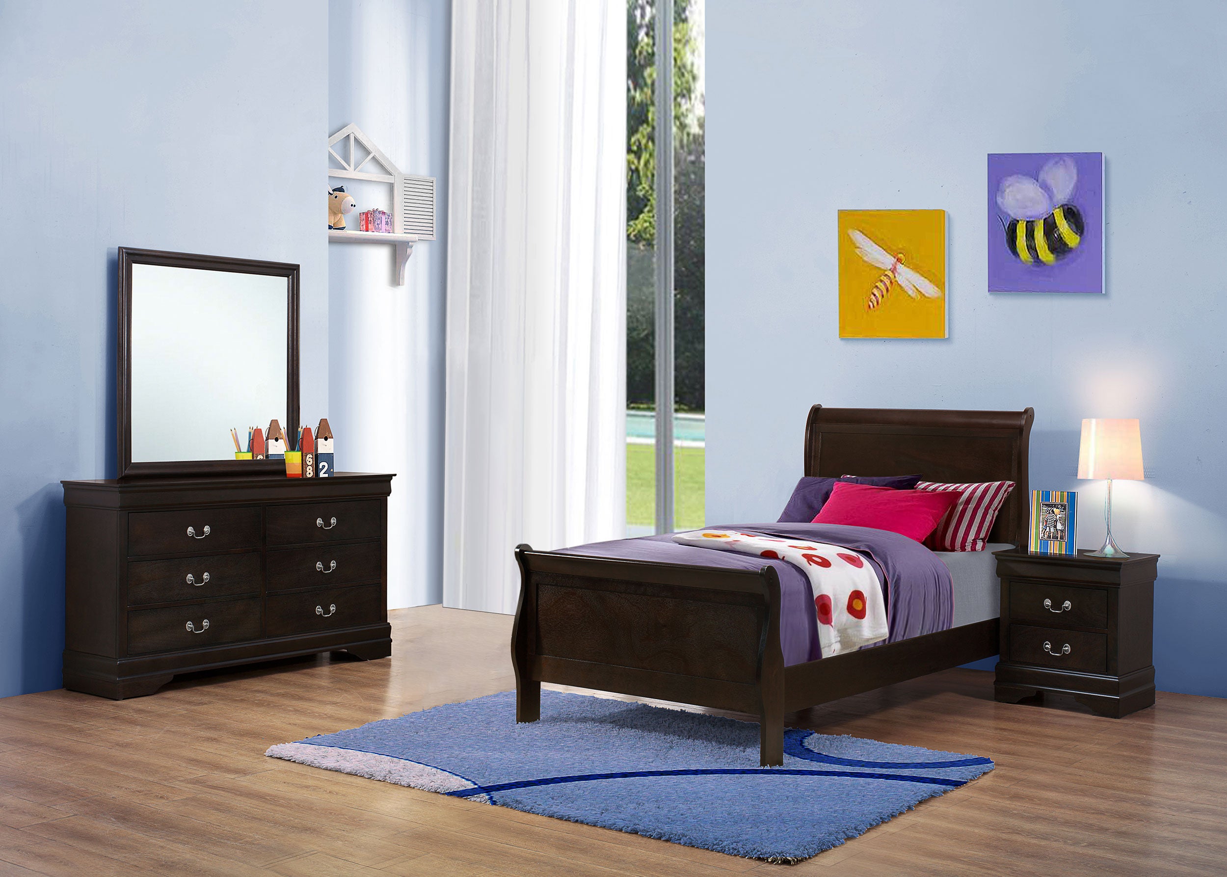 Louis Philippe 4-piece Twin Bedroom Set Cappuccino — view 1