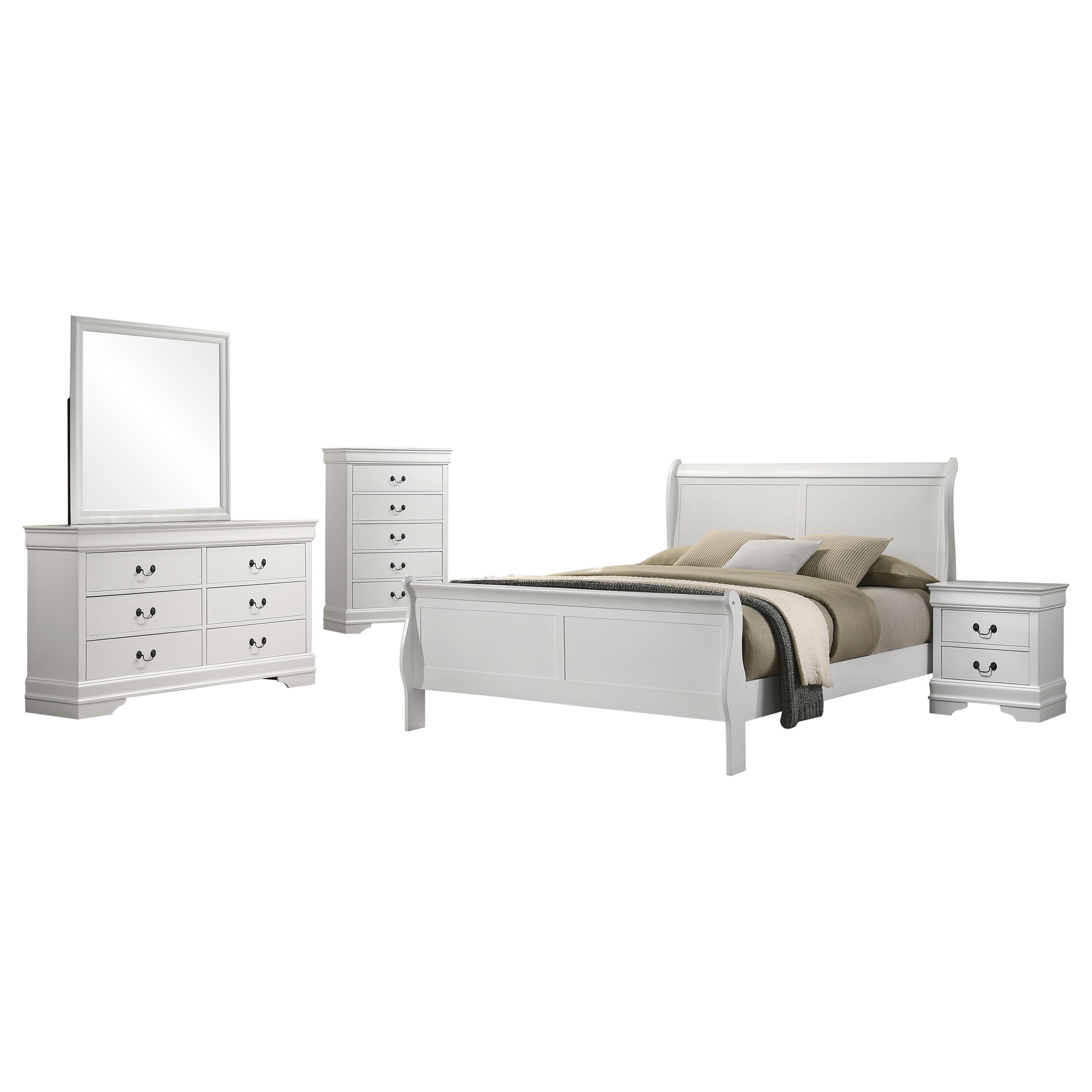 Louis Philippe 5-piece Eastern King Bedroom Set White — view 2