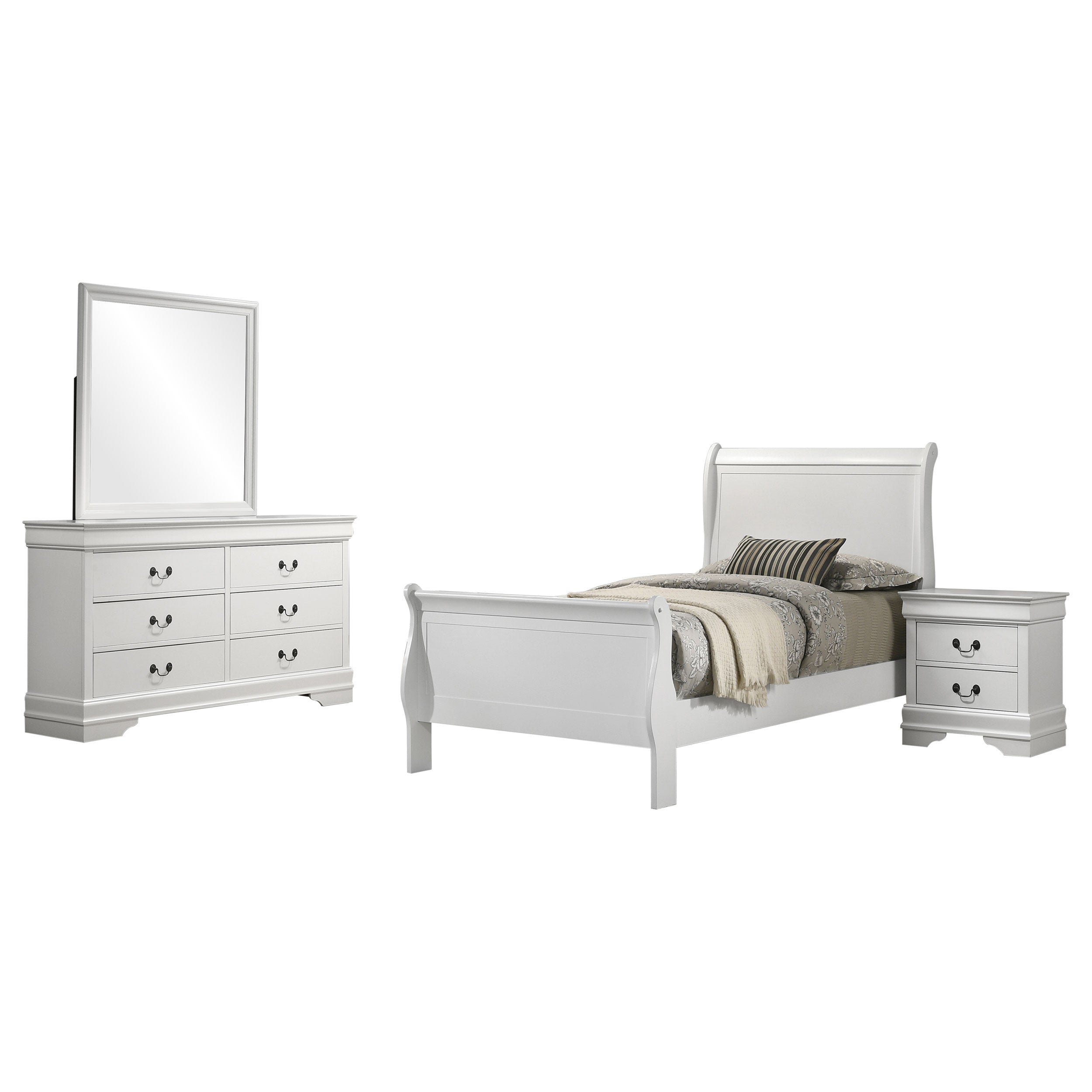 Louis Philippe 4-piece Twin Bedroom Set White — view 2