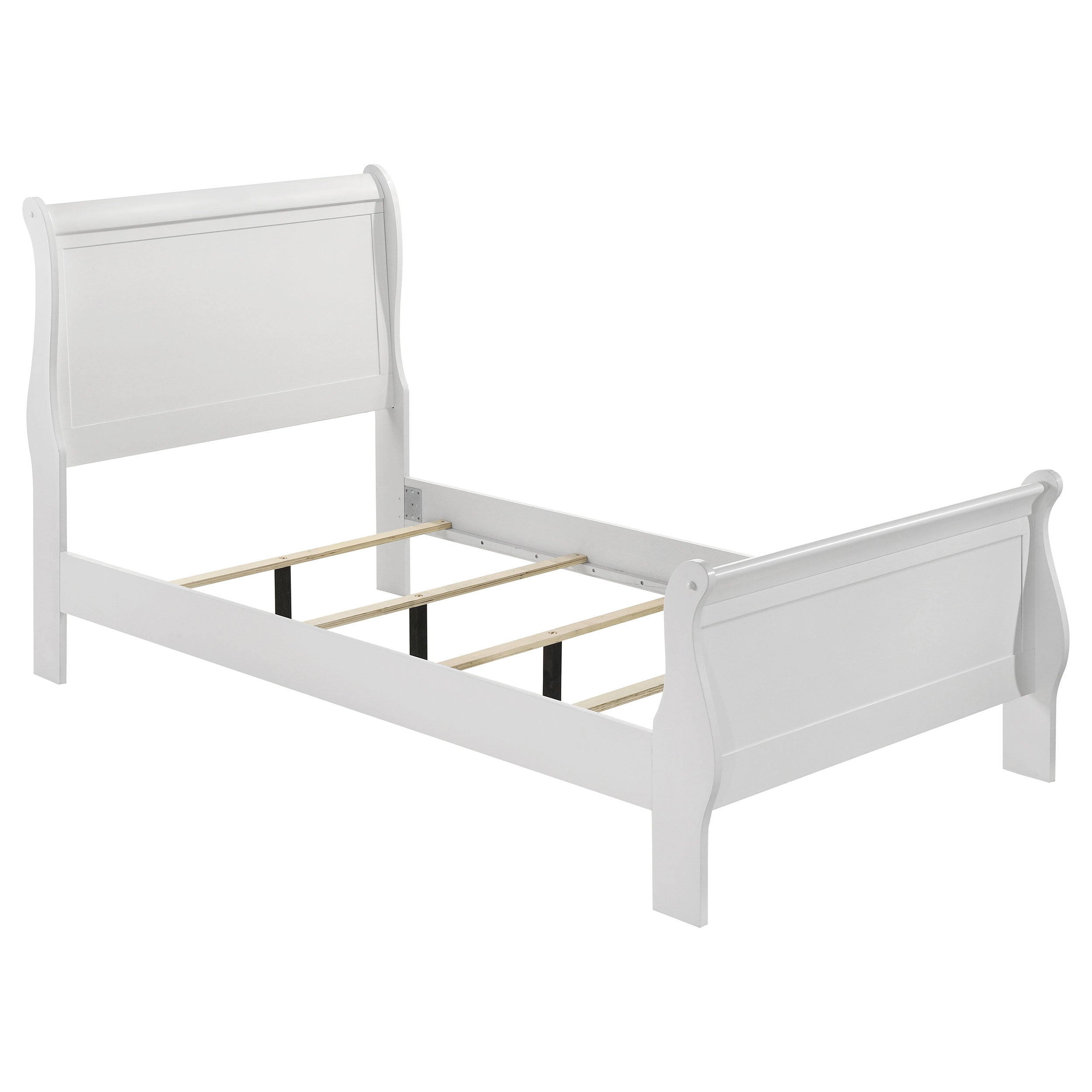 Louis Philippe 47-inch Twin Sleigh Panel Bed White — view 1