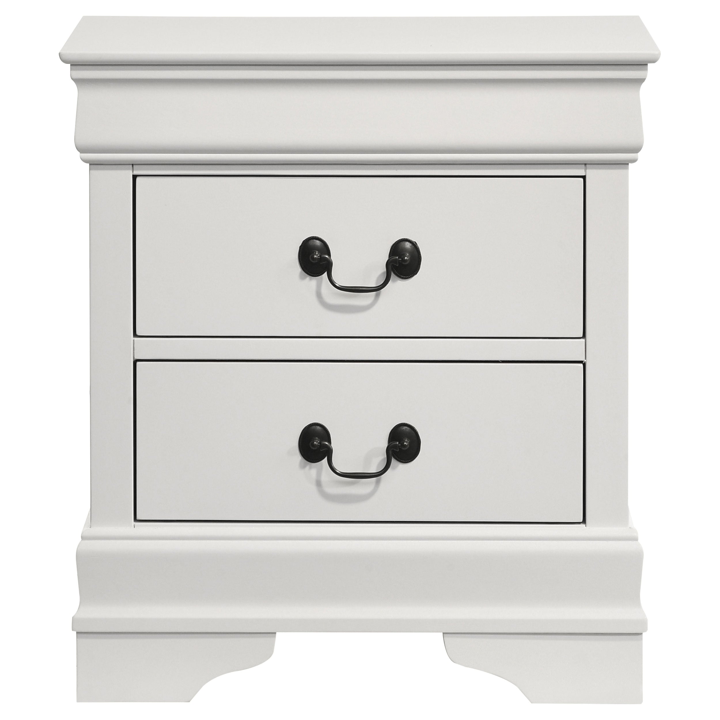 Louis Philippe 2-drawer Nightstand Bedside Table White — view 3
