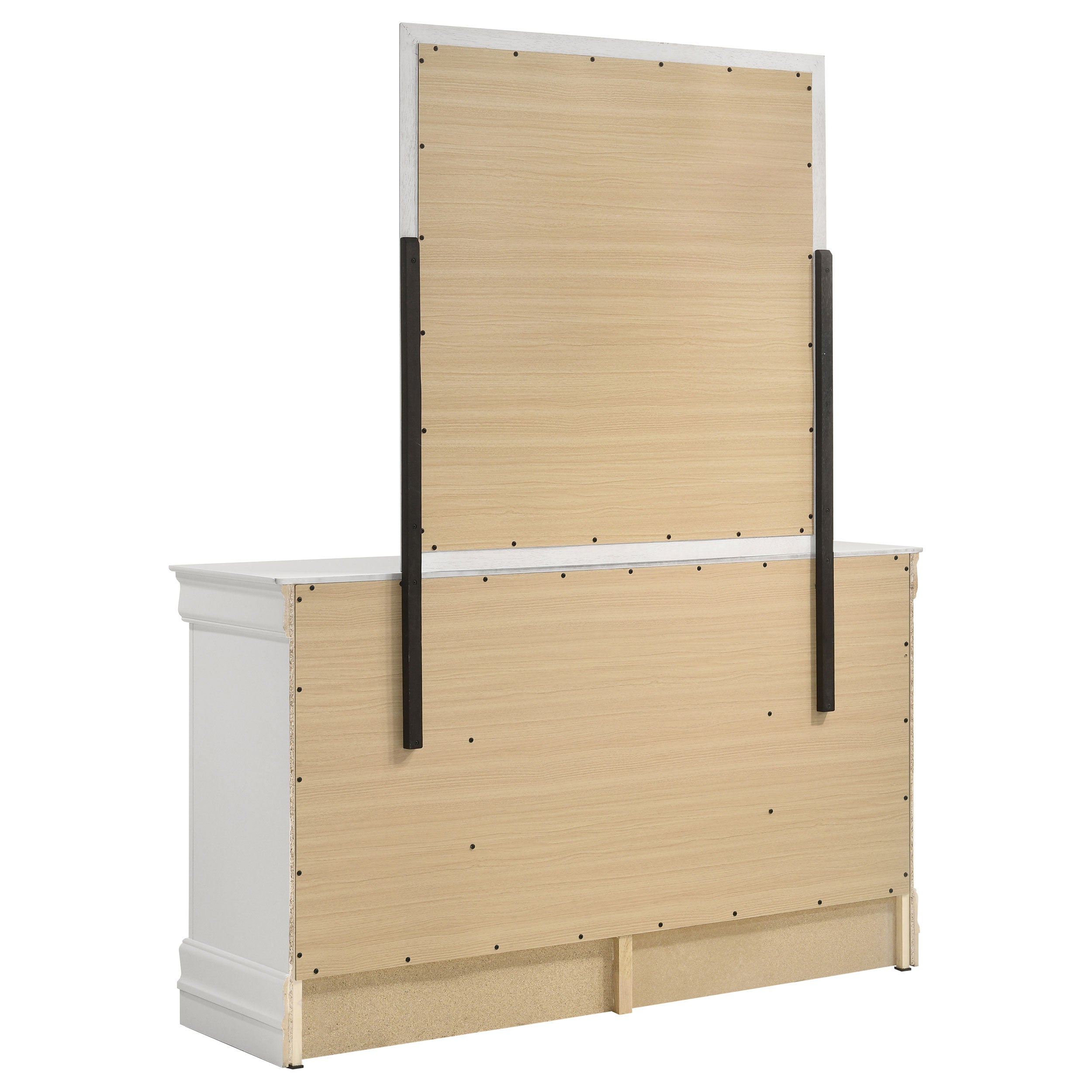 Louis Philippe 6-drawer Dresser and Mirror White — view 6