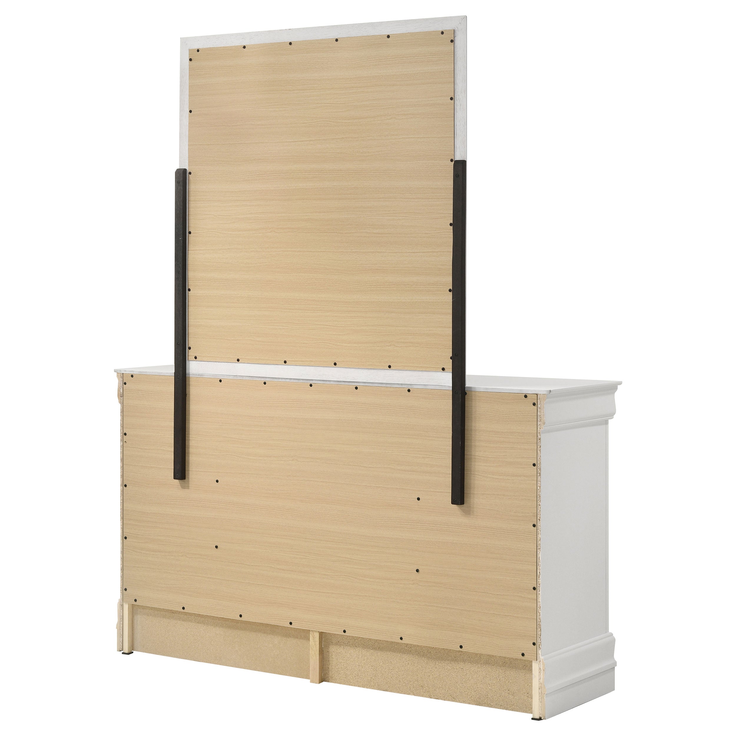 Louis Philippe 6-drawer Dresser and Mirror White — view 8