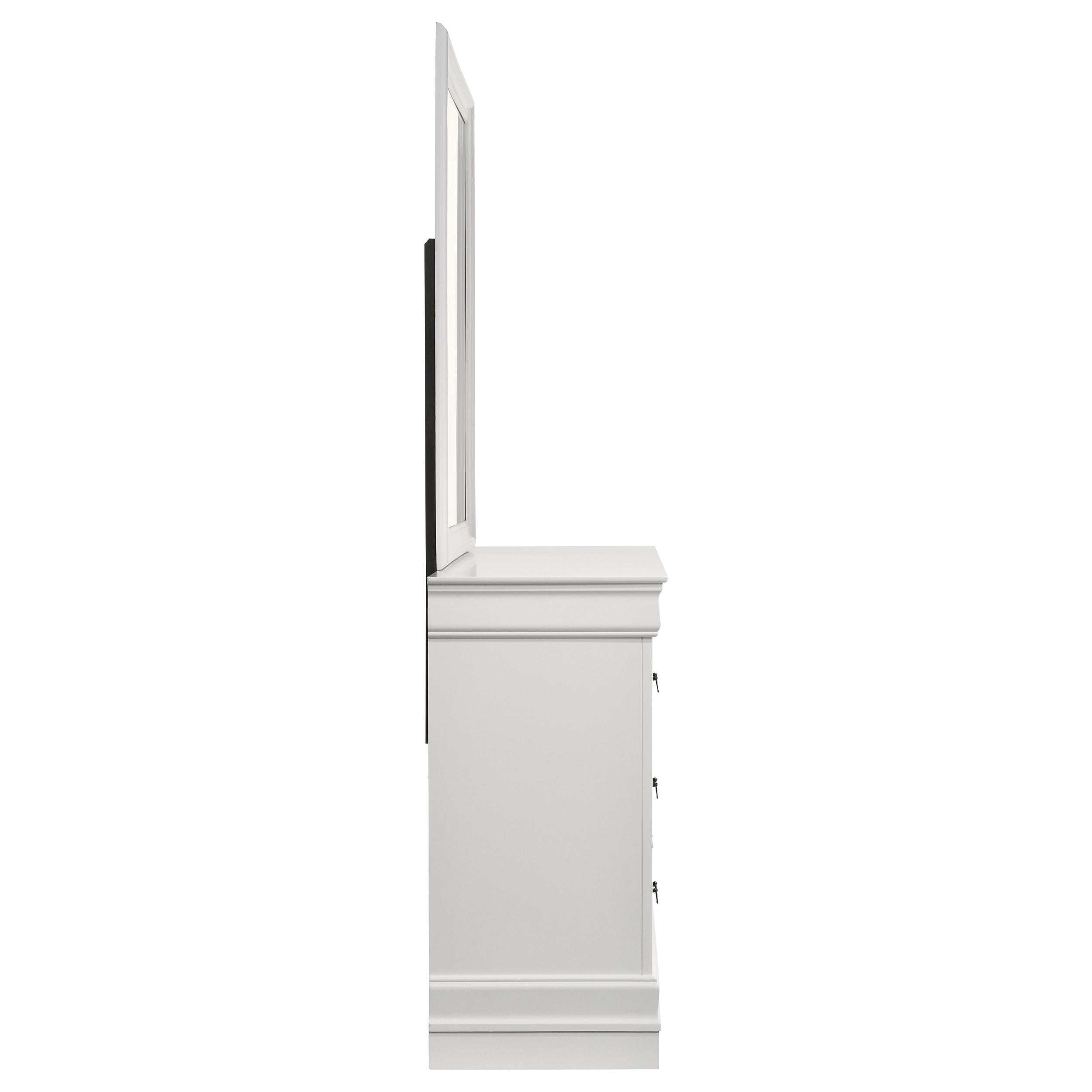 Louis Philippe 6-drawer Dresser and Mirror White — view 9