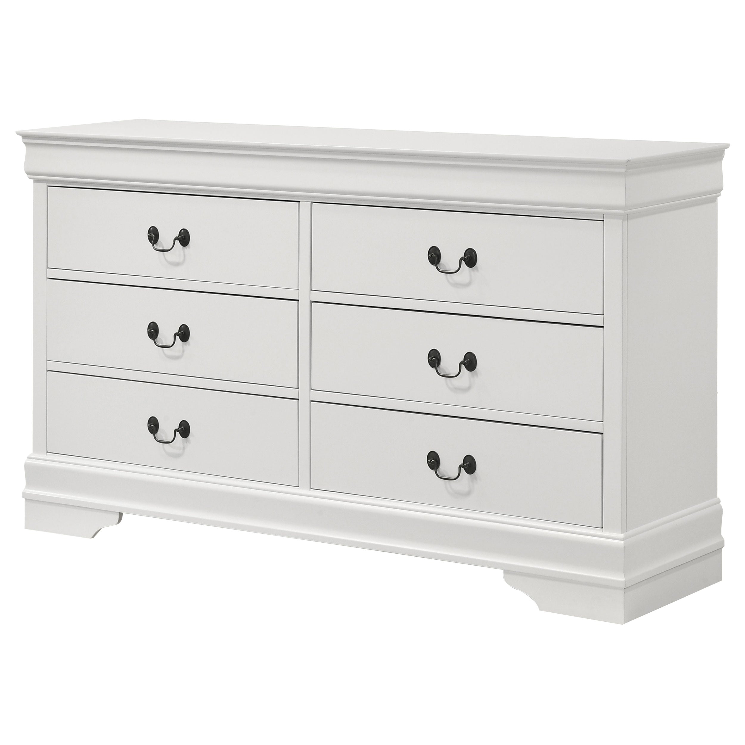 Louis Philippe 6-drawer Dresser White — view 4