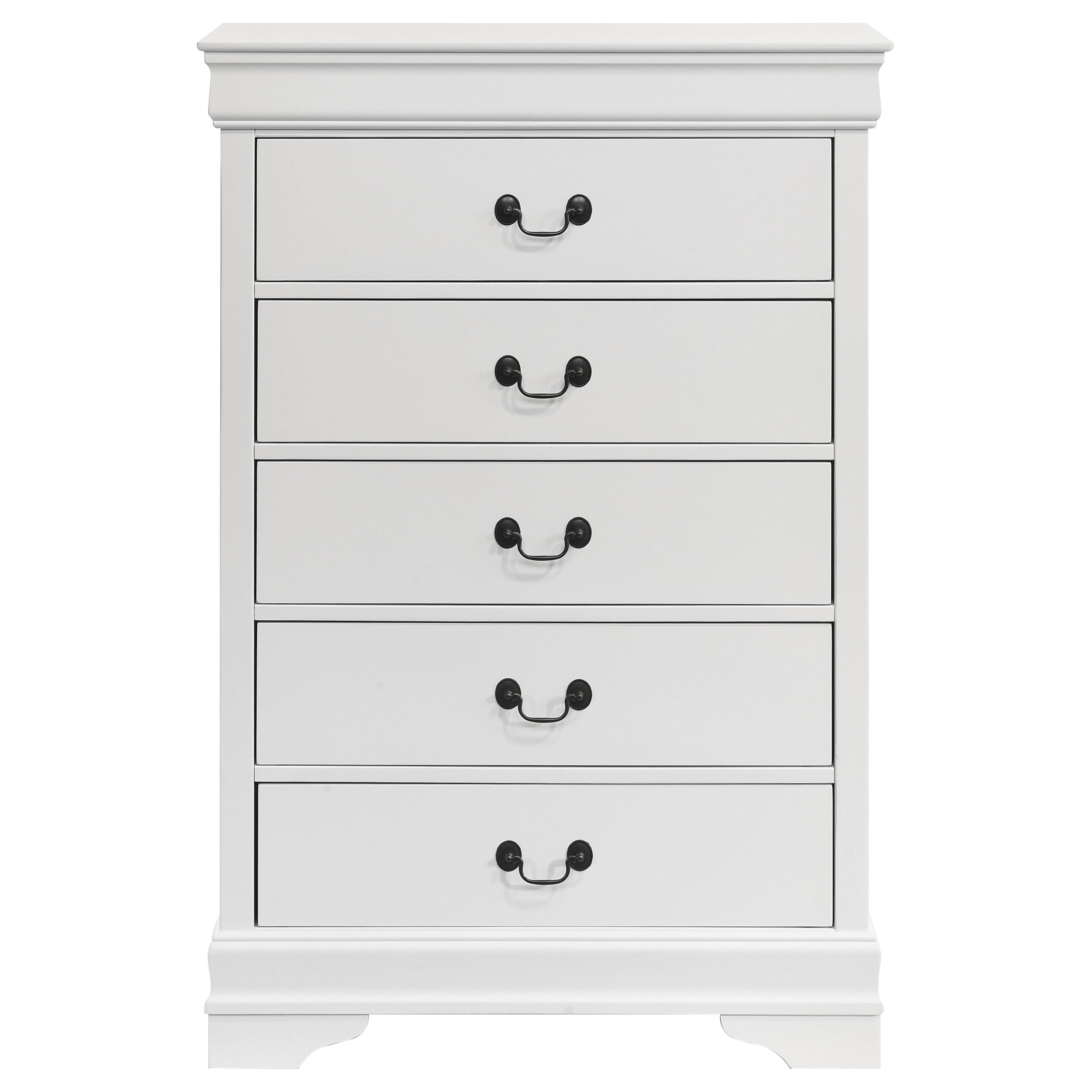 Louis Philippe 5-drawer Bedroom Chest White — view 3