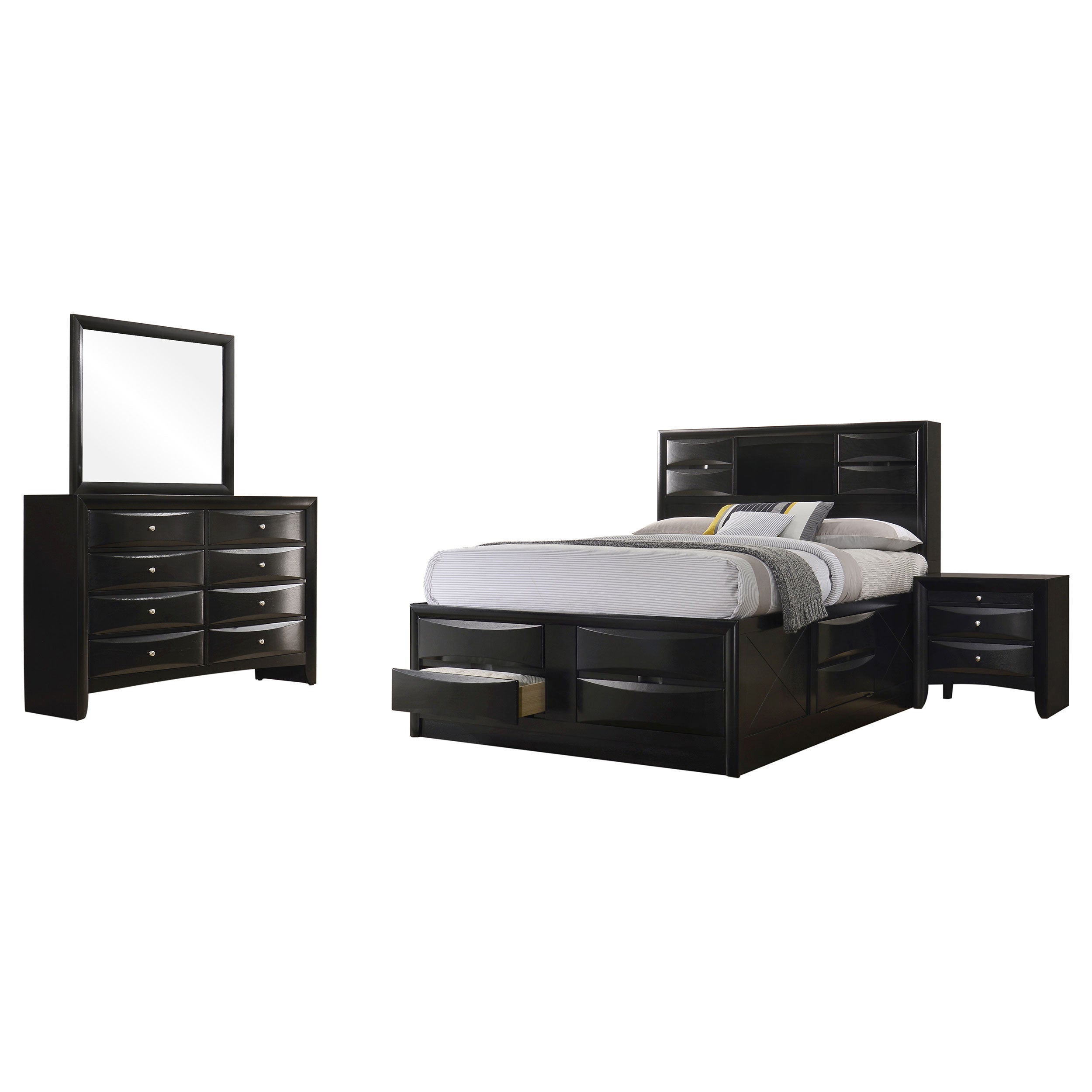 Briana 4-piece Eastern King Bedroom Set Black — view 2