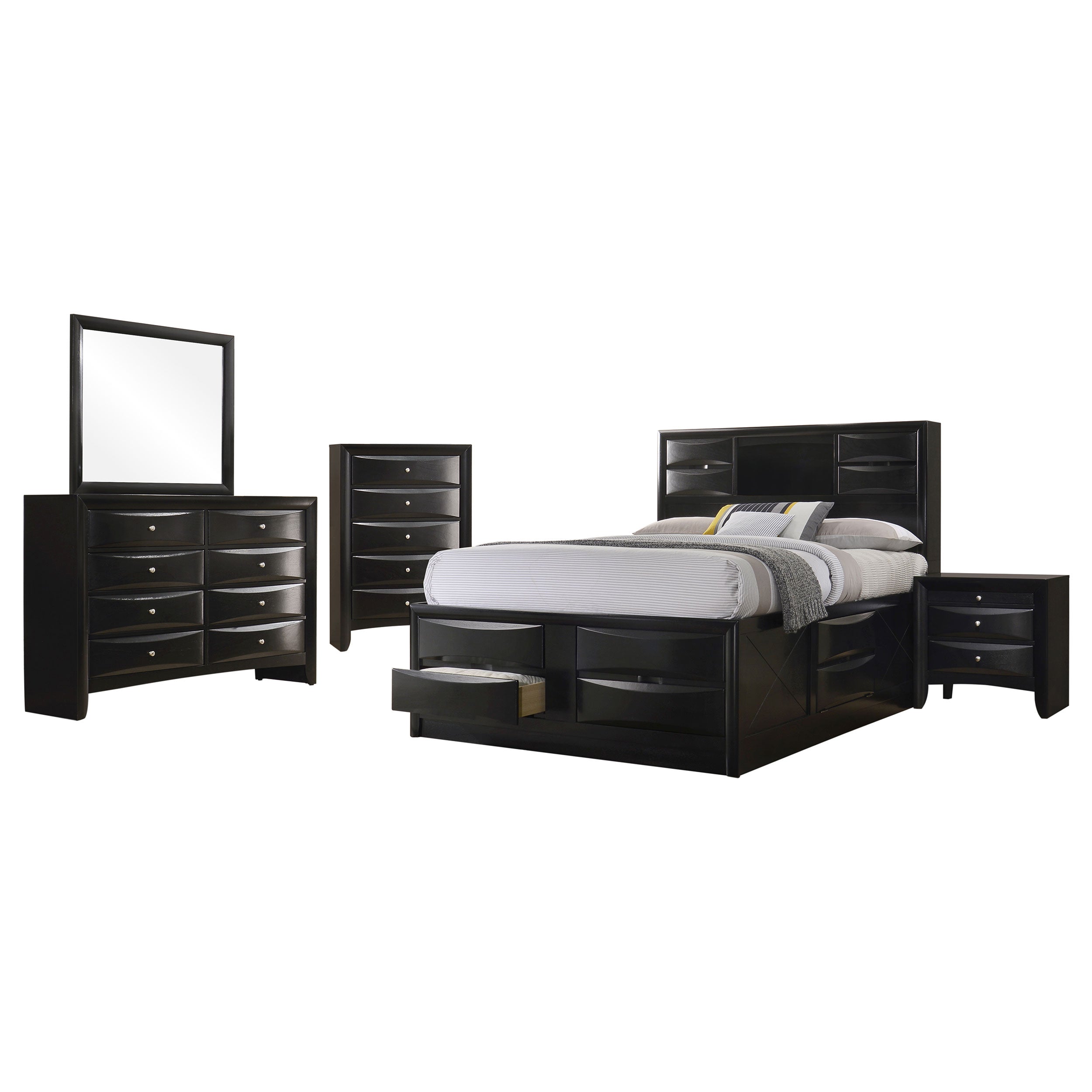 Briana 5-piece Eastern King Bedroom Set Black — view 2
