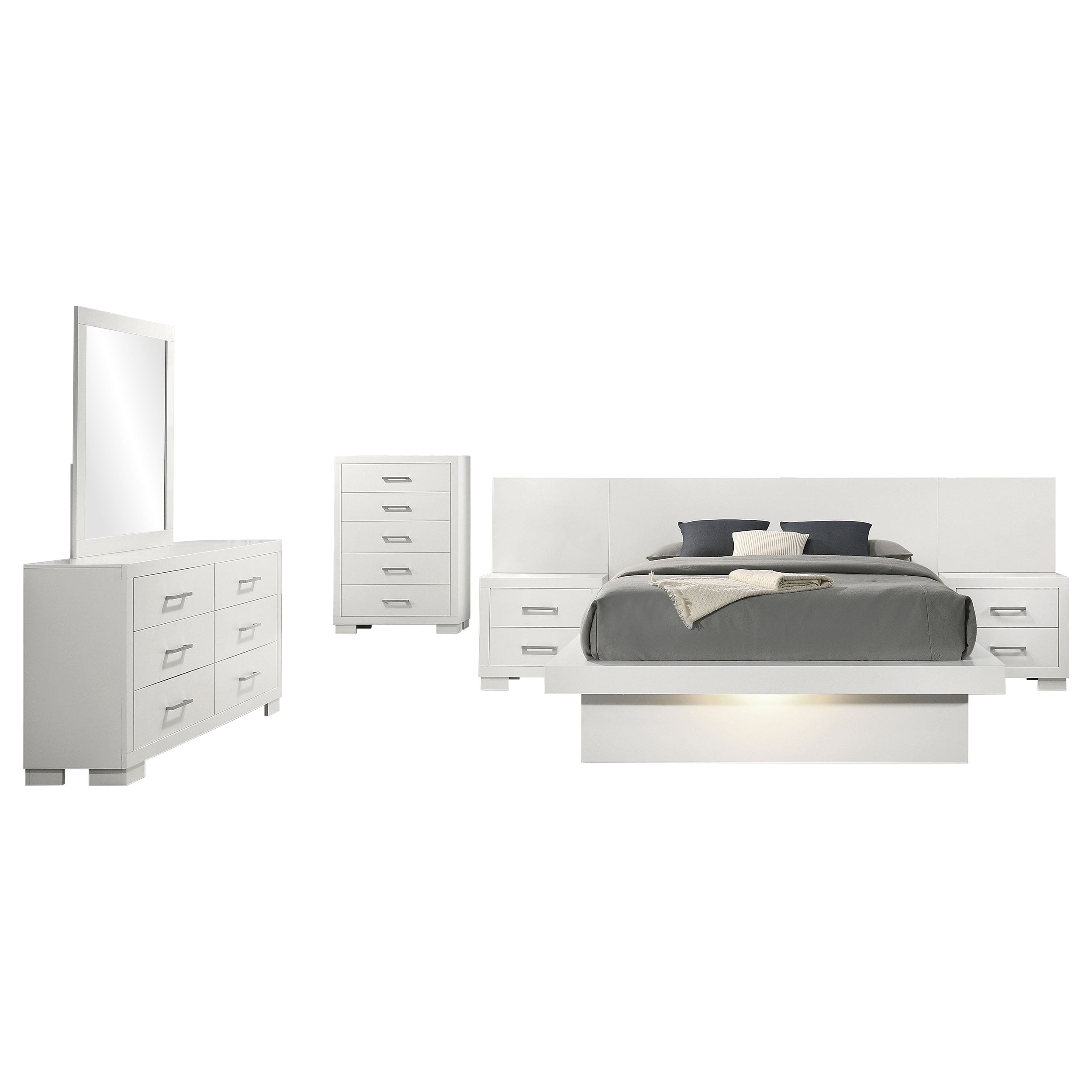 Jessica 6-piece Queen LED Bedroom Set Snow White — view 2