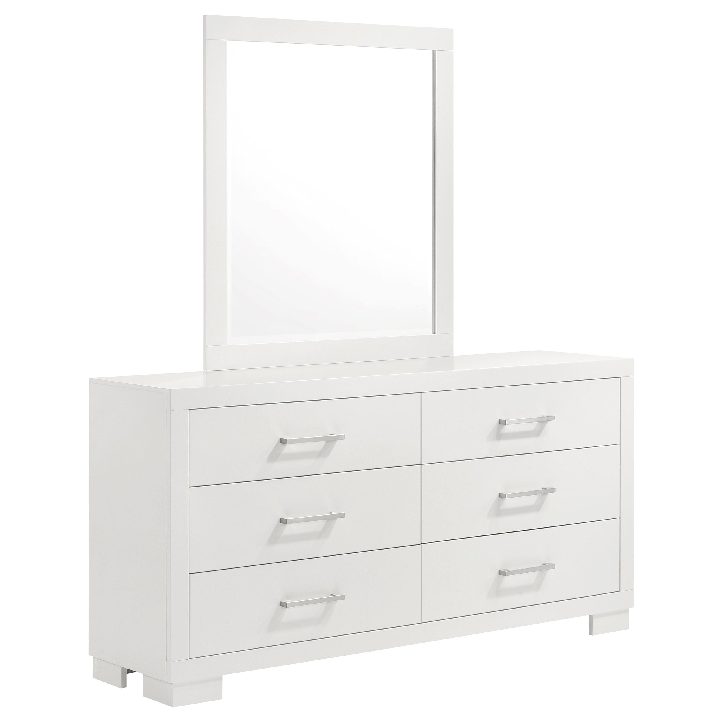 Jessica 6-drawer Dresser with Mirror Snow White — view 1