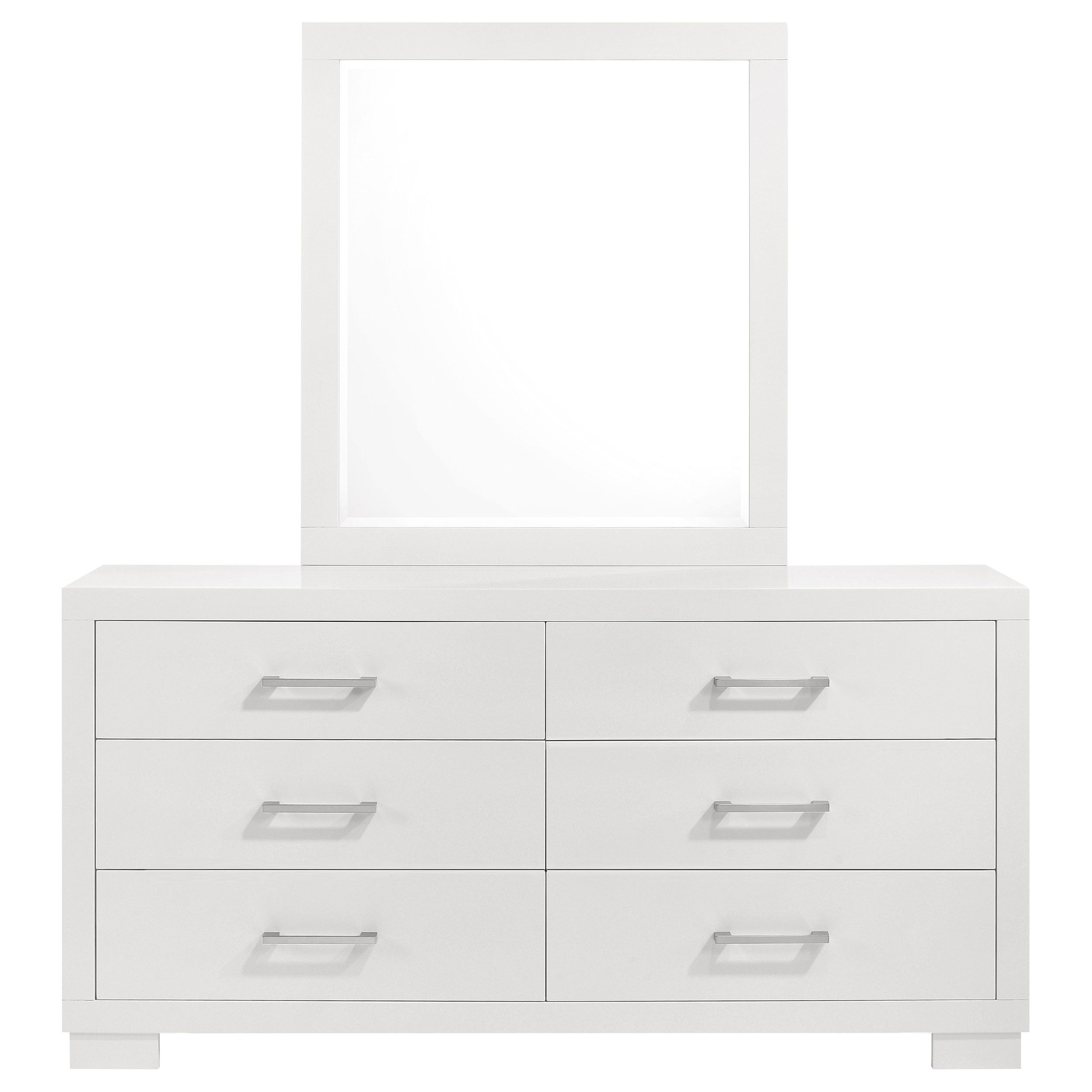 Jessica 6-drawer Dresser with Mirror Snow White — view 3