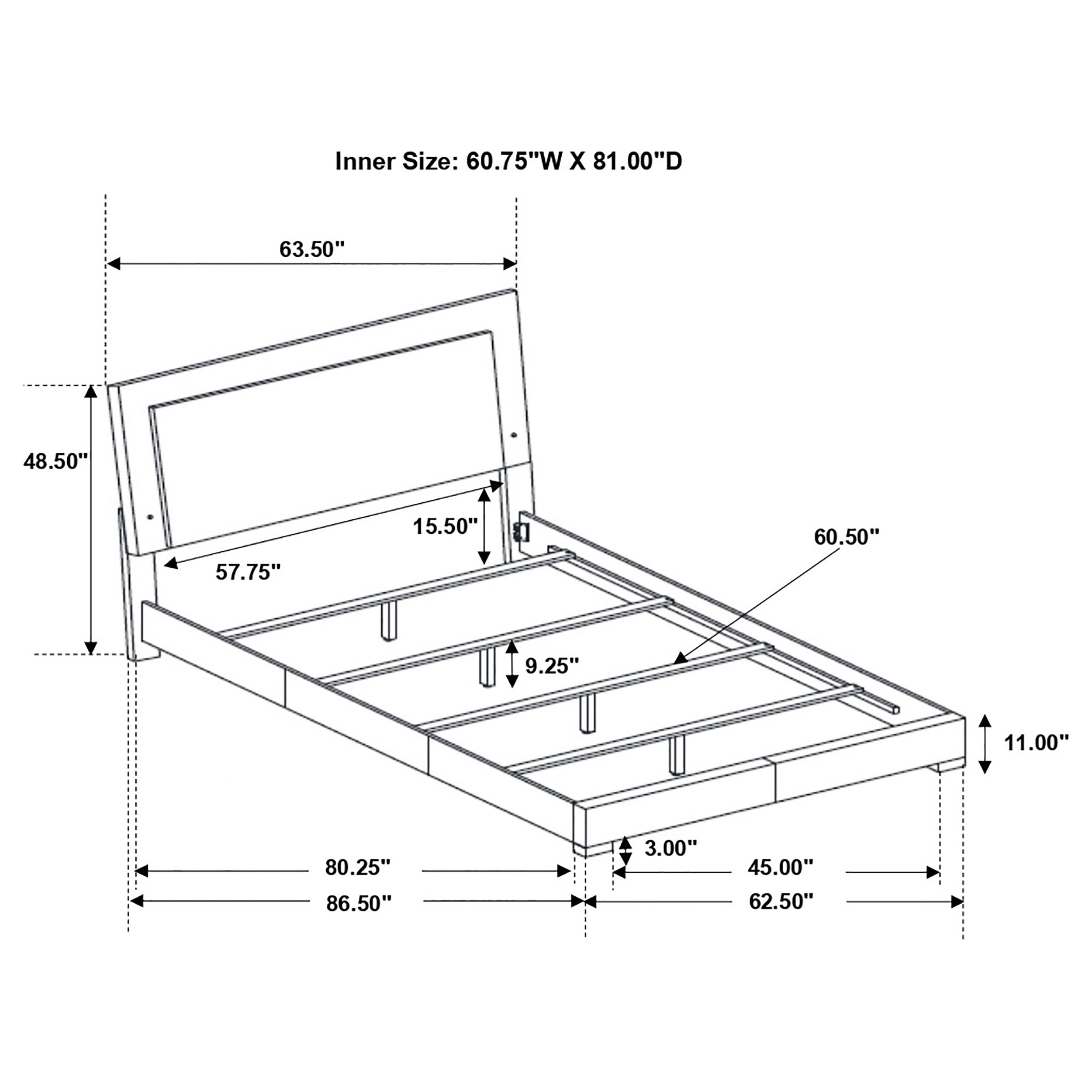 Felicity Wood Queen LED Panel Bed White High Gloss — view 8