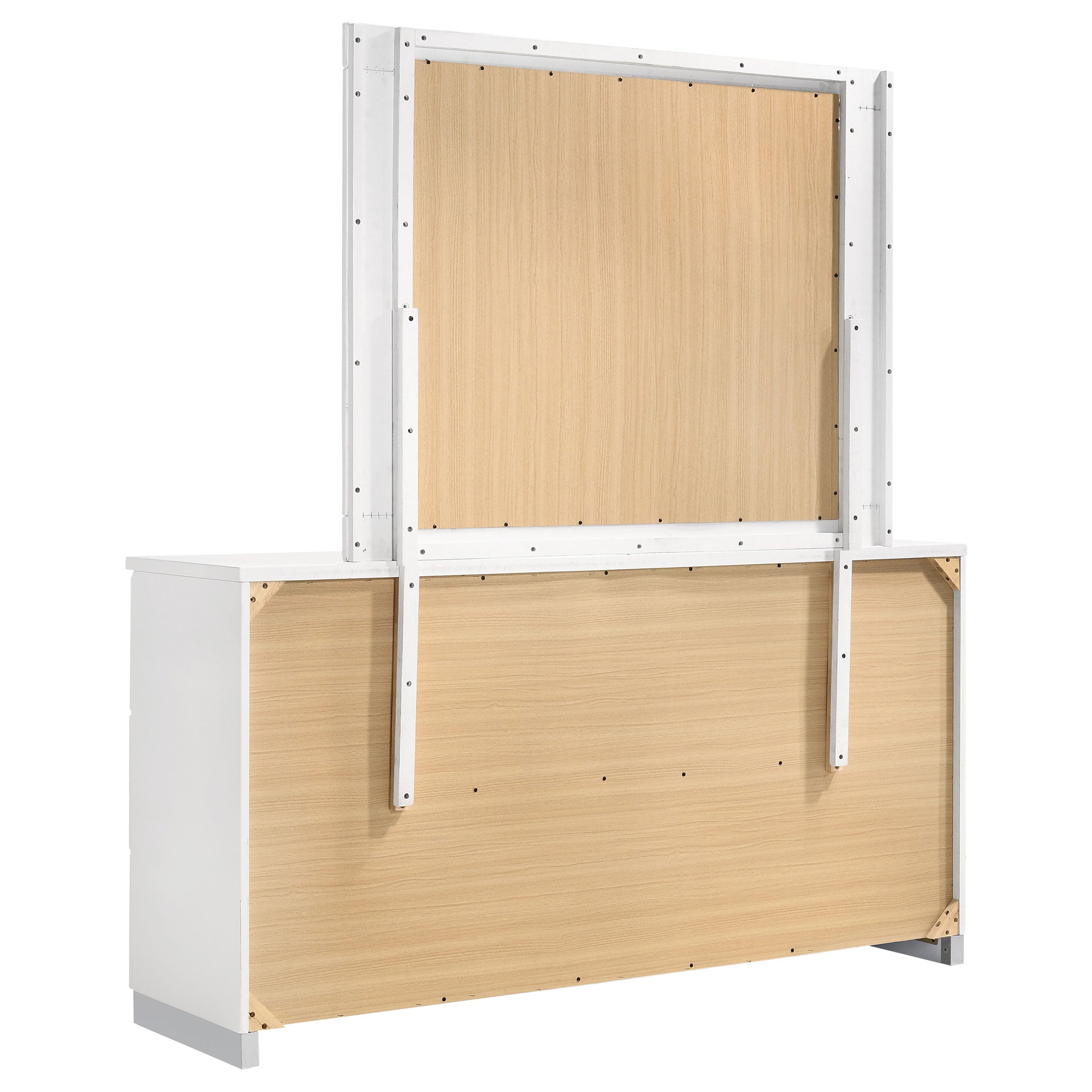 Felicity 6-drawer Wood Dresser with Mirror White High Gloss — view 6