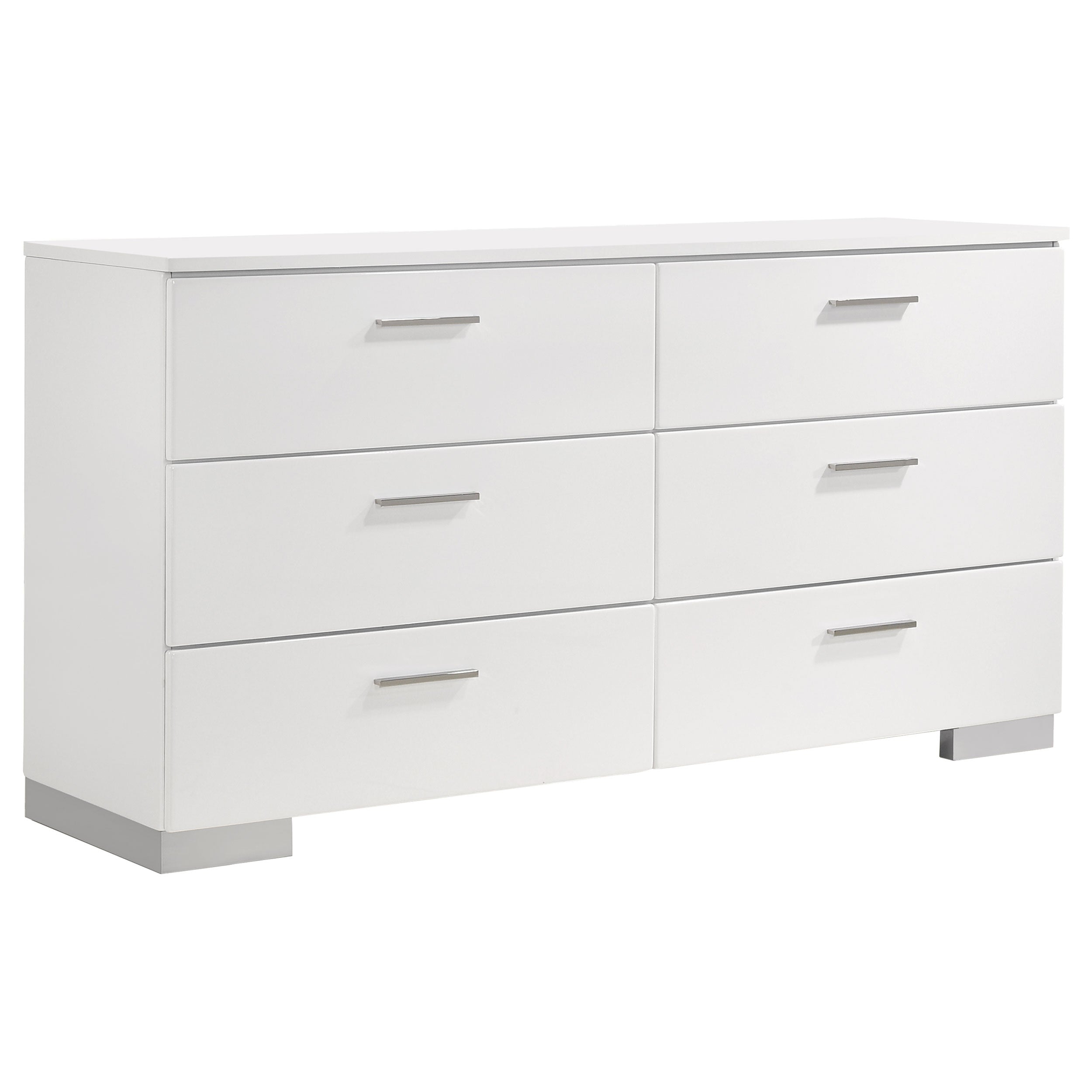 Felicity 6-drawer Dresser White High Gloss — view 1