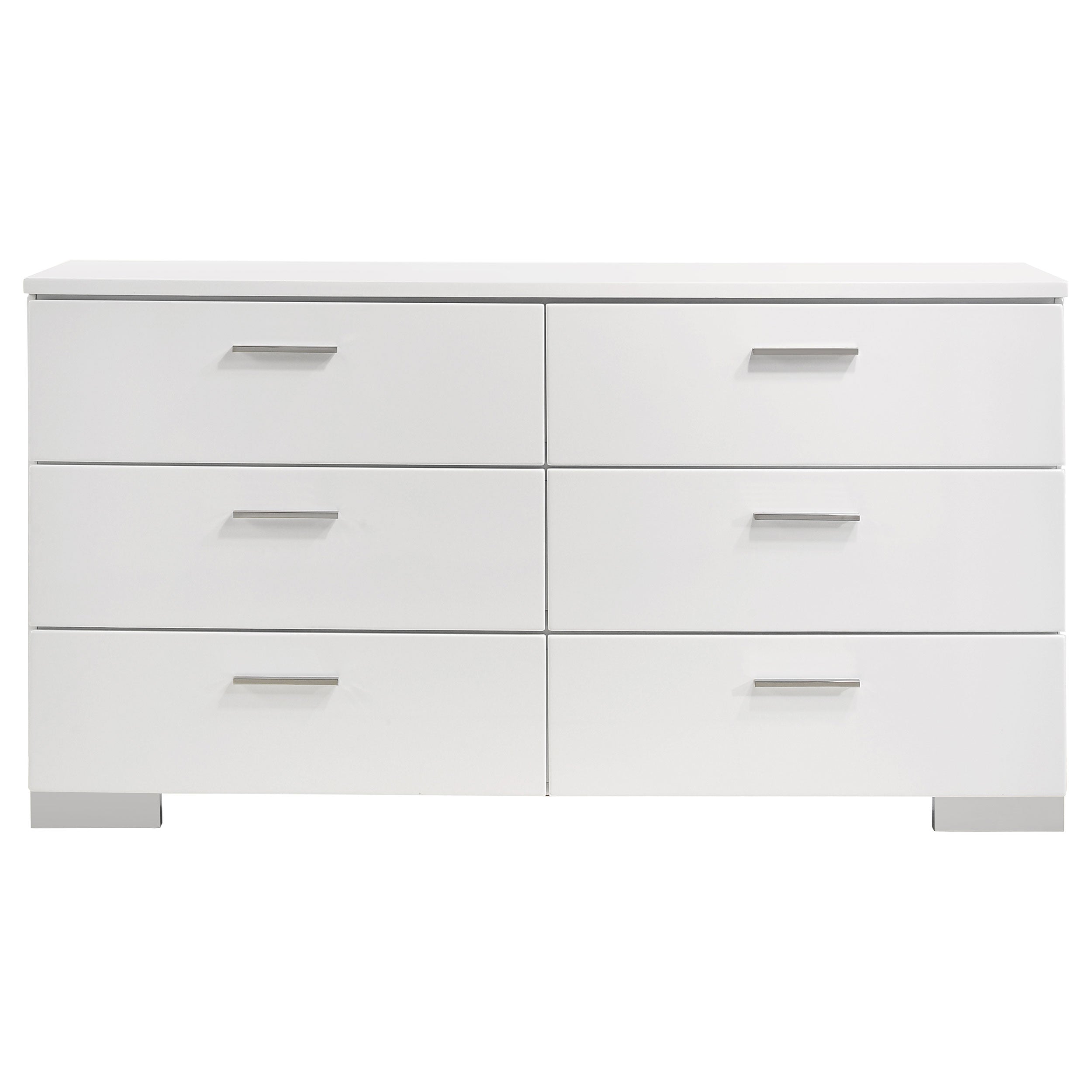 Felicity 6-drawer Dresser White High Gloss — view 3