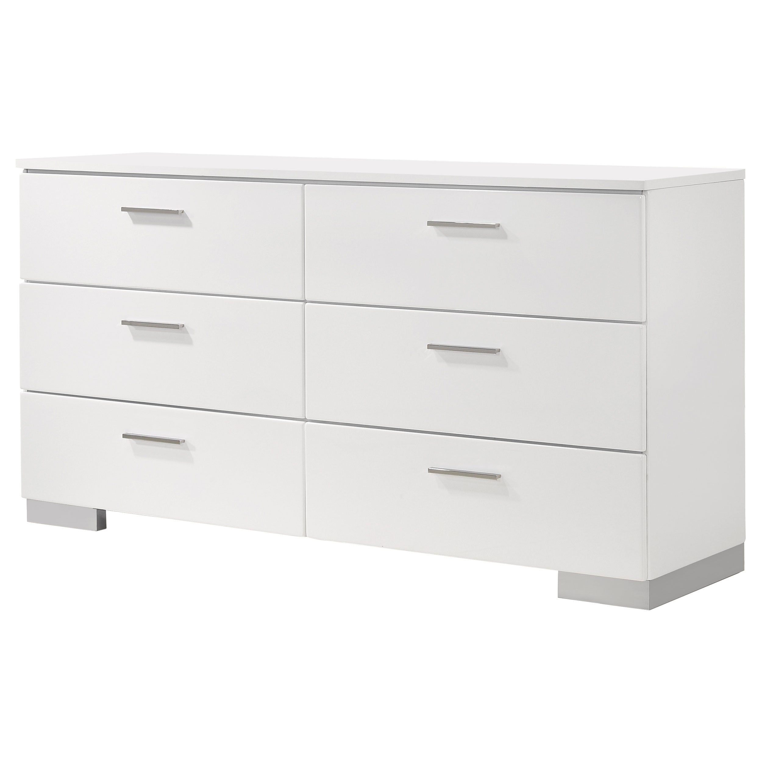 Felicity 6-drawer Dresser White High Gloss — view 4