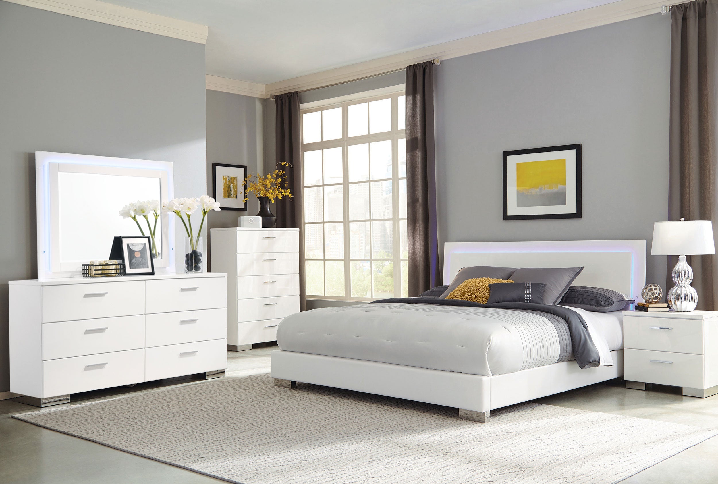 Felicity 6-drawer Dresser White High Gloss — view 12