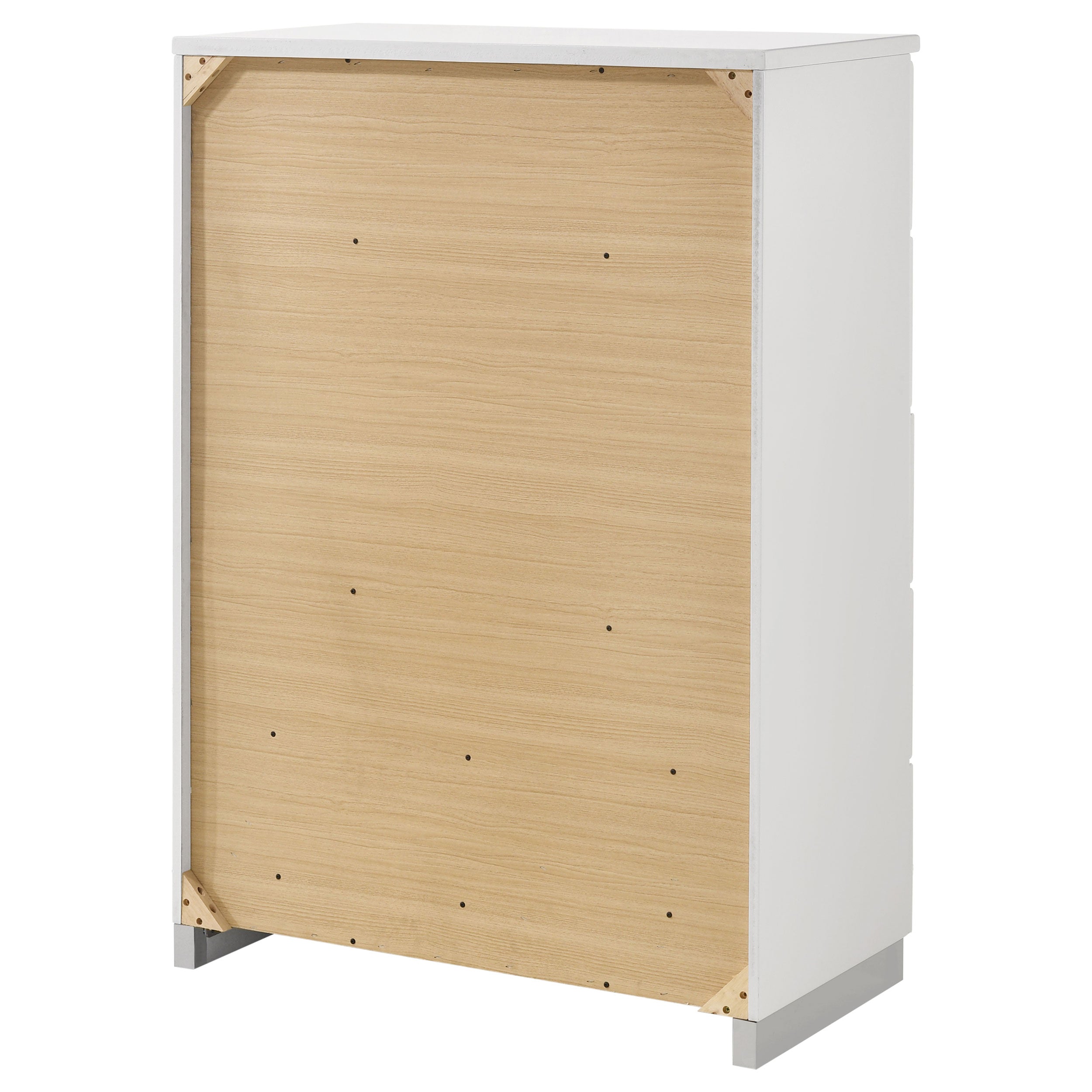 Felicity 5-drawer Bedroom Chest White High Gloss — view 8