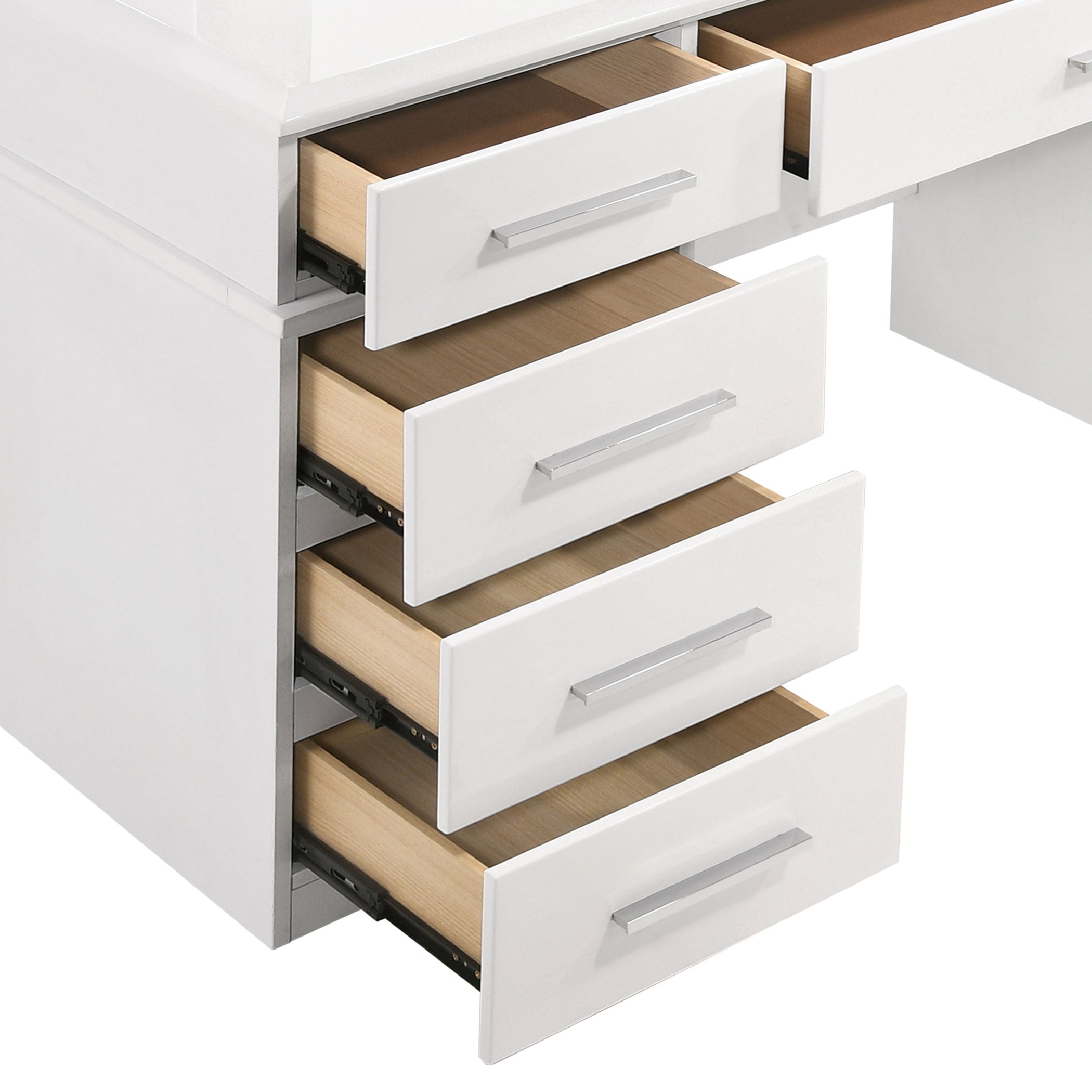Felicity 9-drawer Vanity Table Lighted Mirror Glossy White — view 6