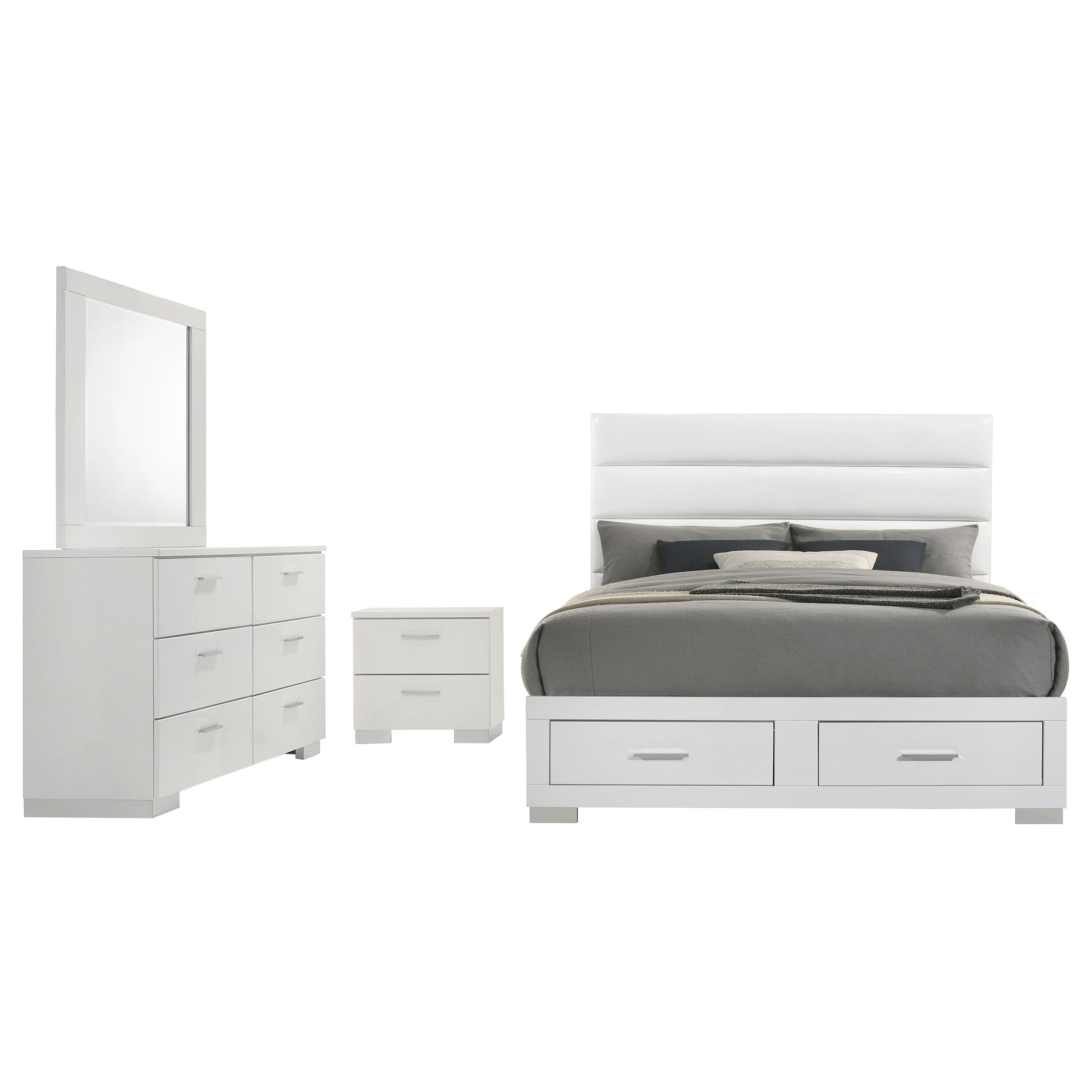Felicity 4-piece Queen Platform Bedroom Set White — view 2