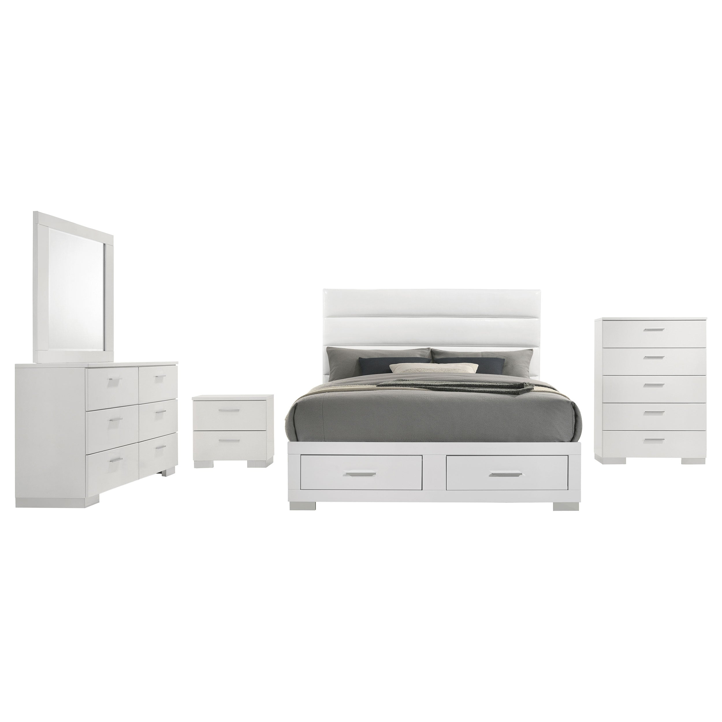 Felicity 5-piece Queen Platform Bedroom Set White — view 2