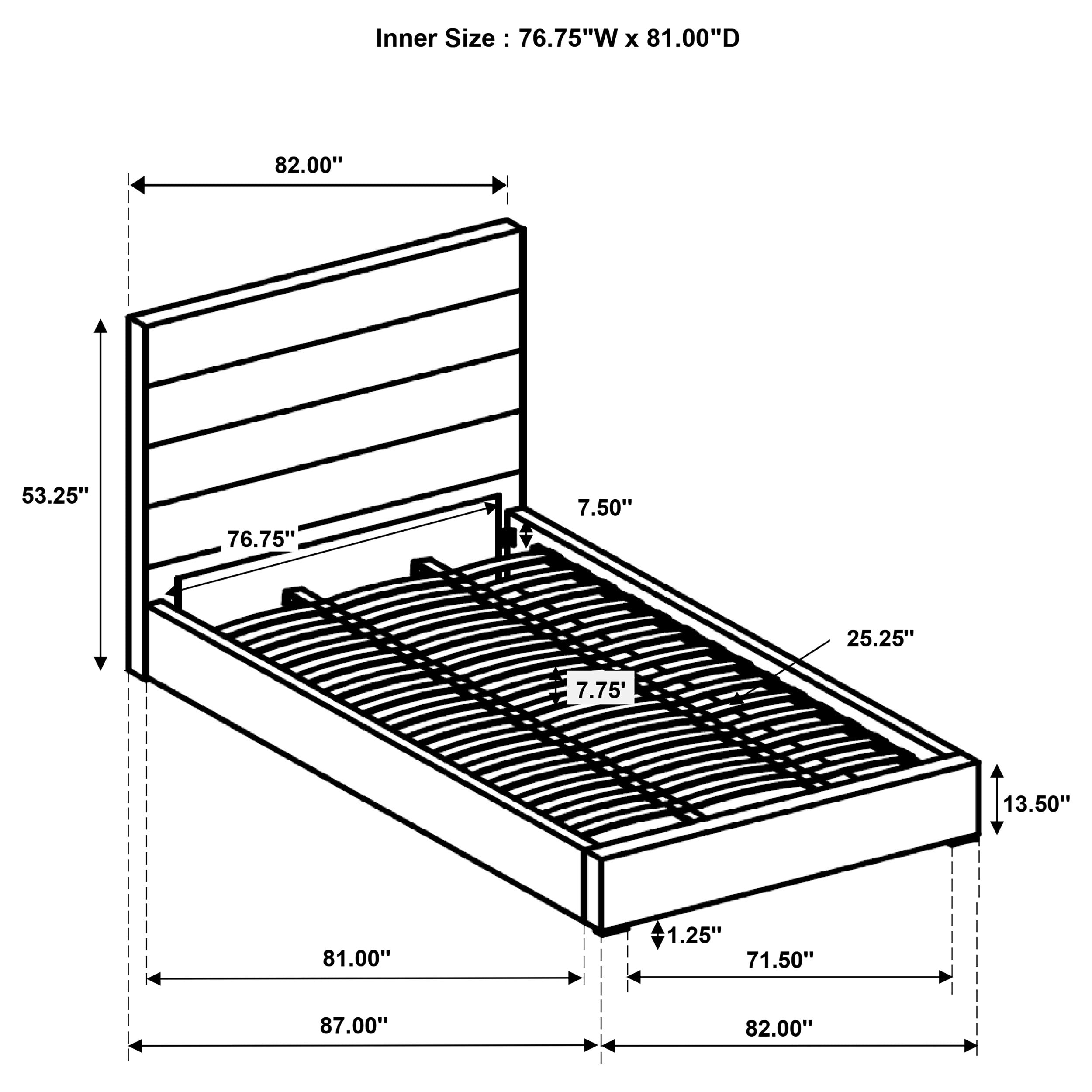 Felicity 53-inch Upholstered Eastern King Platform Bed White — view 9