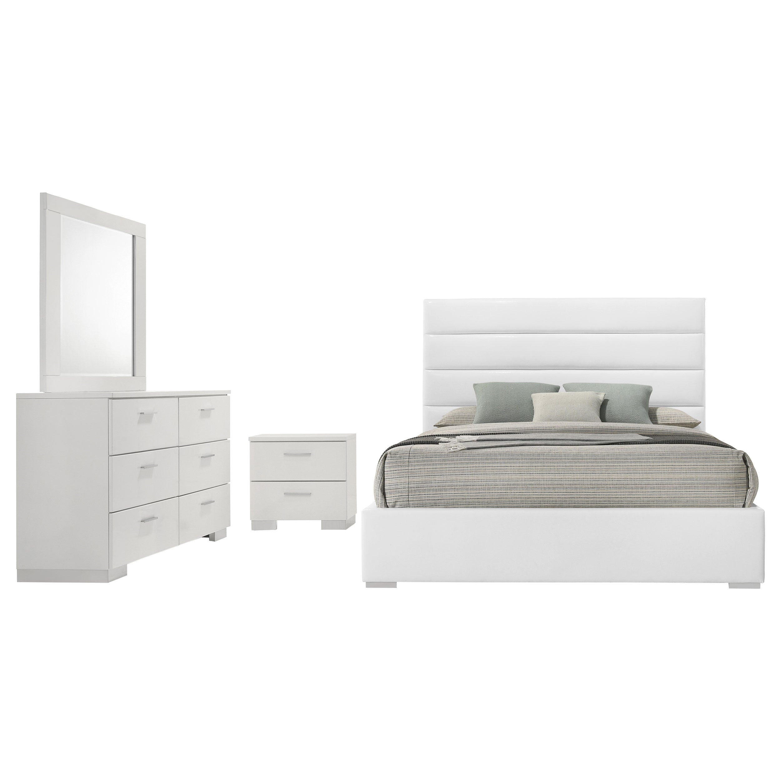 Felicity 4-piece California King Bedroom Set White High Gloss — view 2