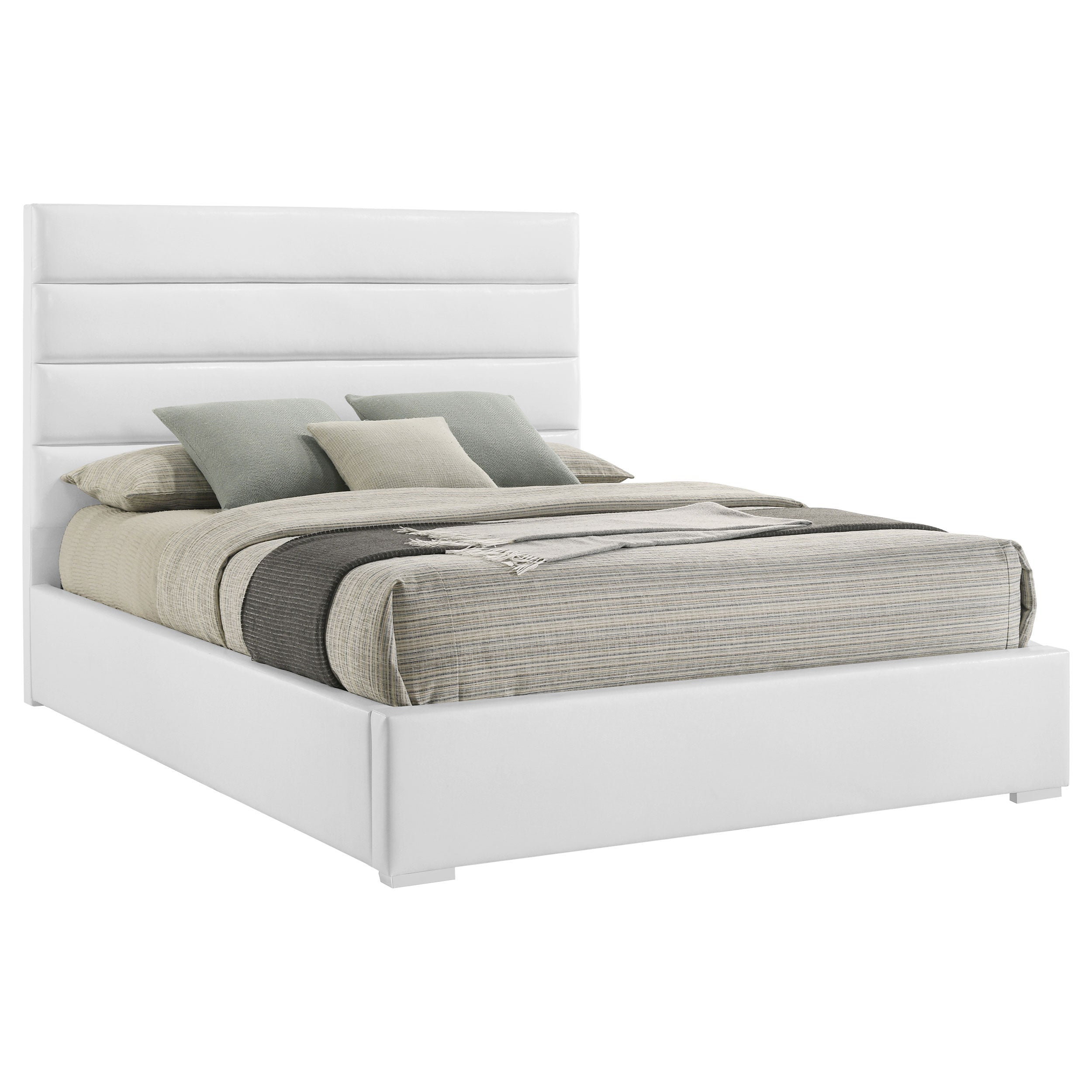 Felicity 53-inch Upholstered Queen Platform Bed White — view 3