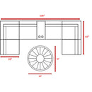 Wicker Outdoor Lounge Set With Cushions And Fire Pit