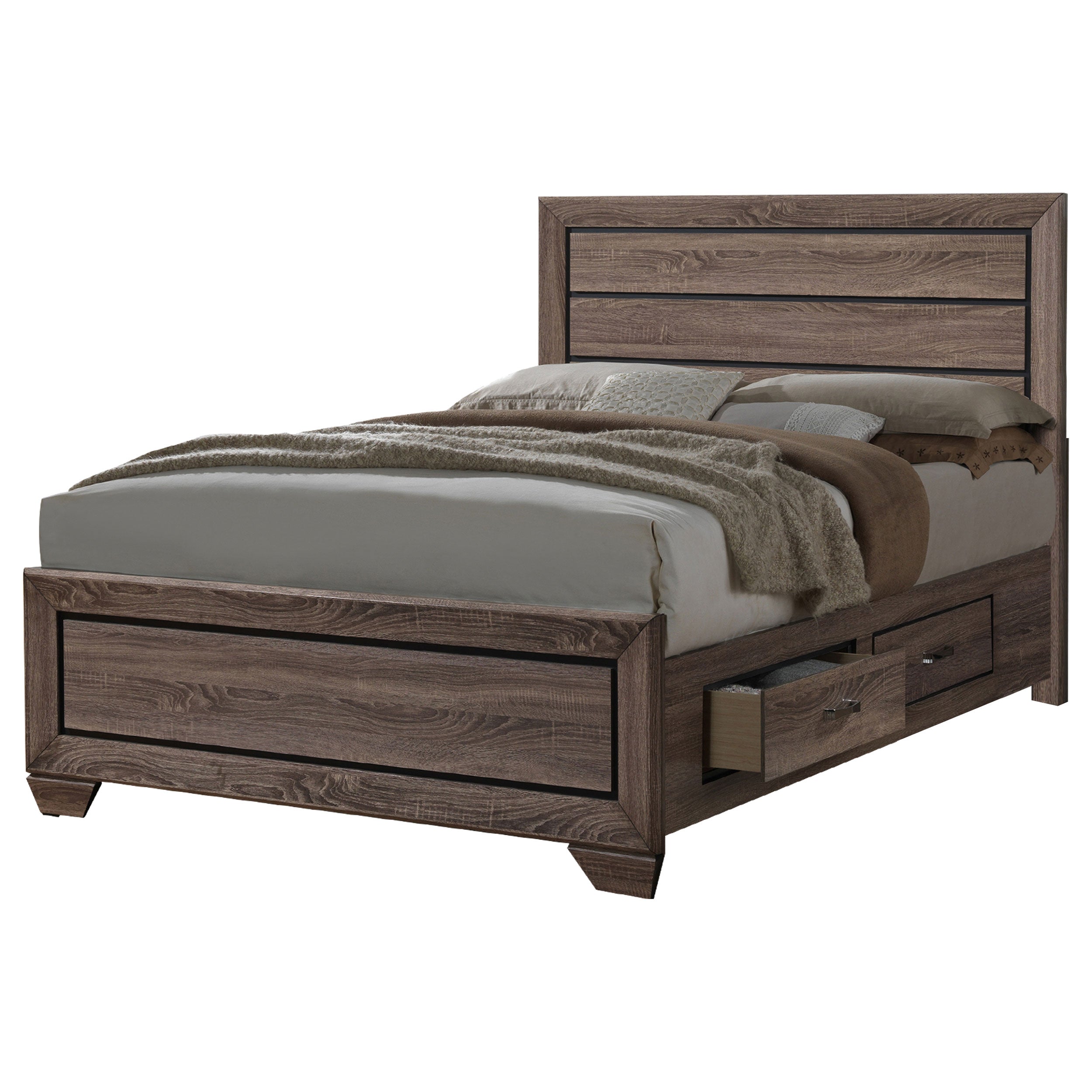 Kauffman 4-piece Eastern King Bedroom Set Washed Taupe — view 3