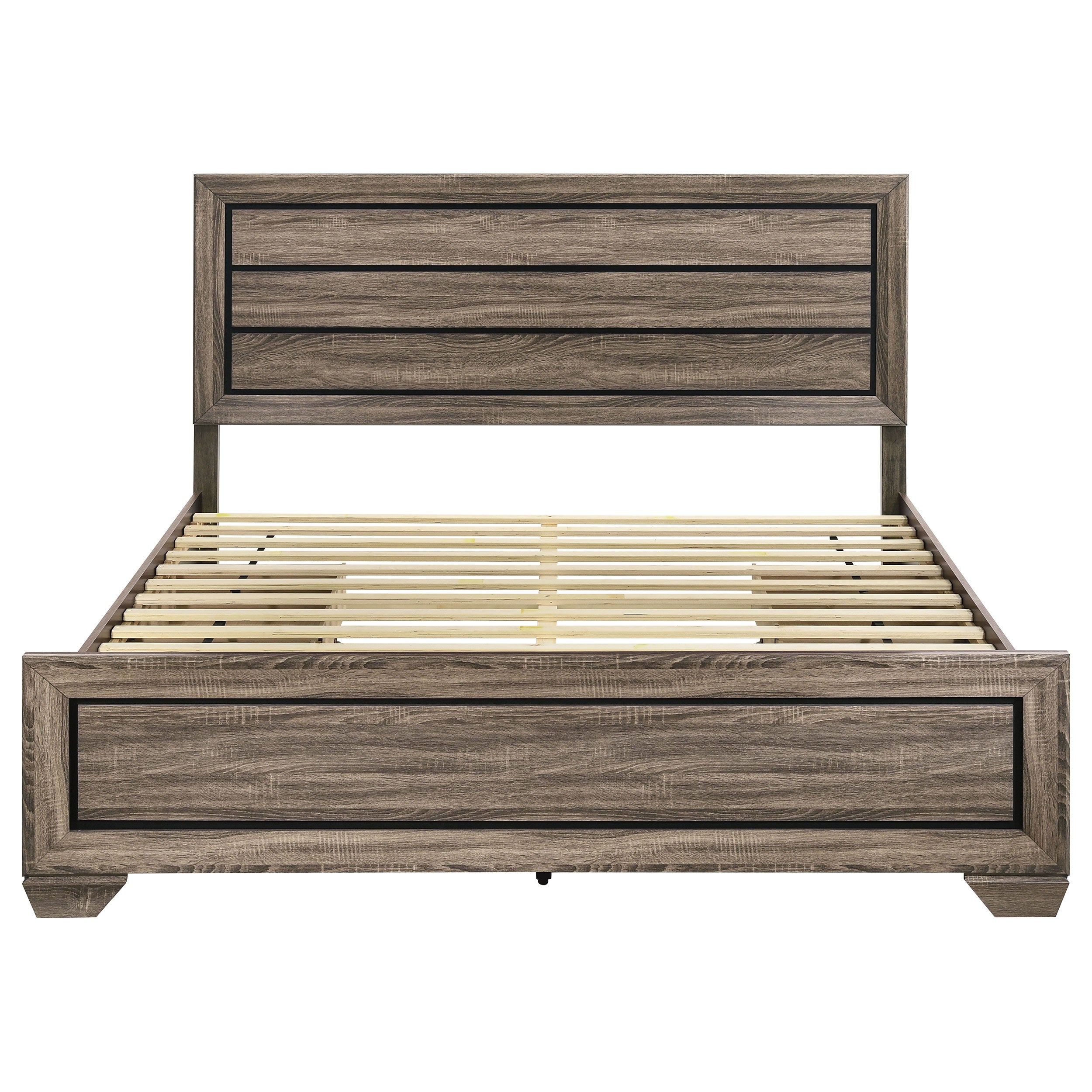 Kauffman Wood Eastern King Storage Panel Bed Washed Taupe — view 7
