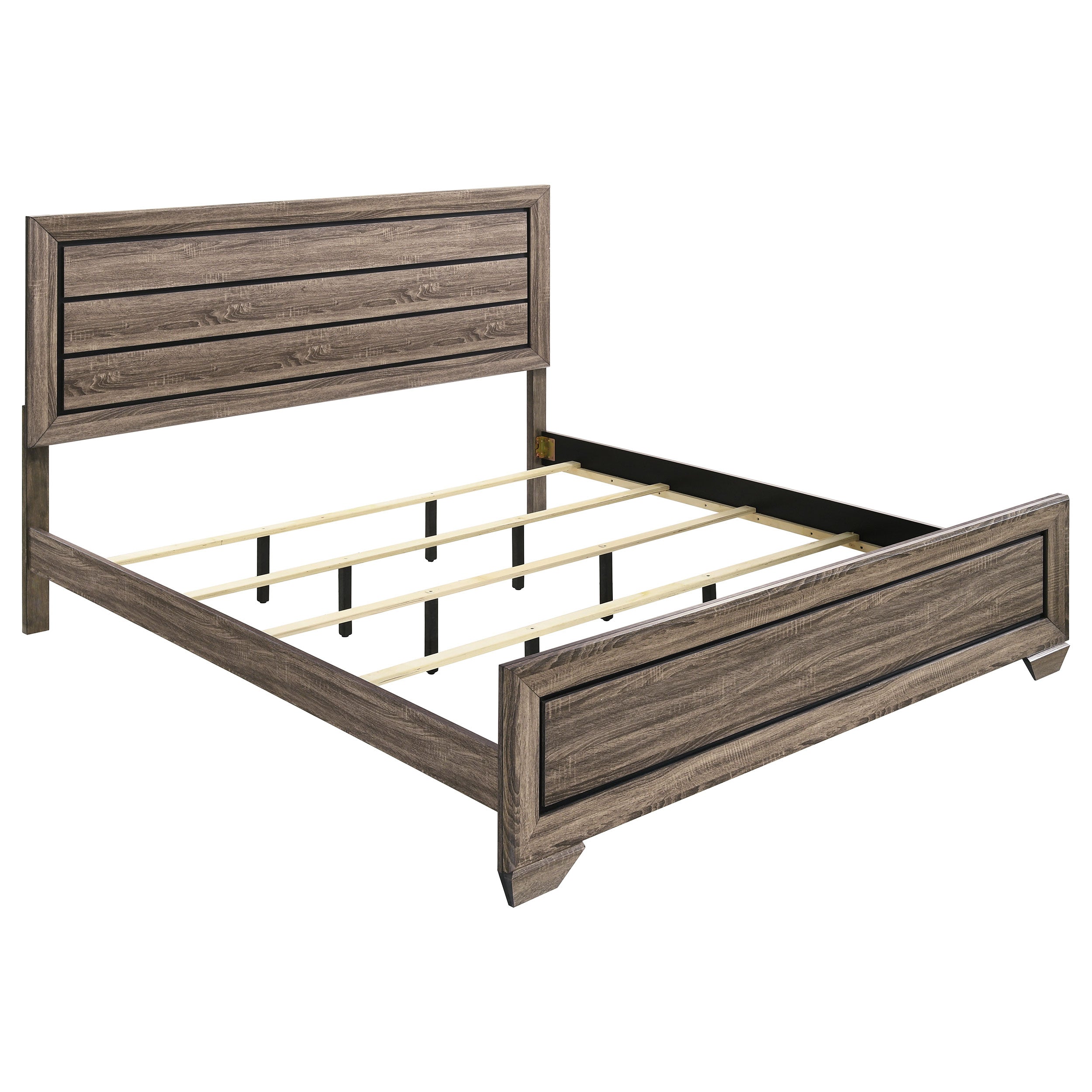 Kauffman Wood Eastern King Panel Bed Washed Taupe — view 1
