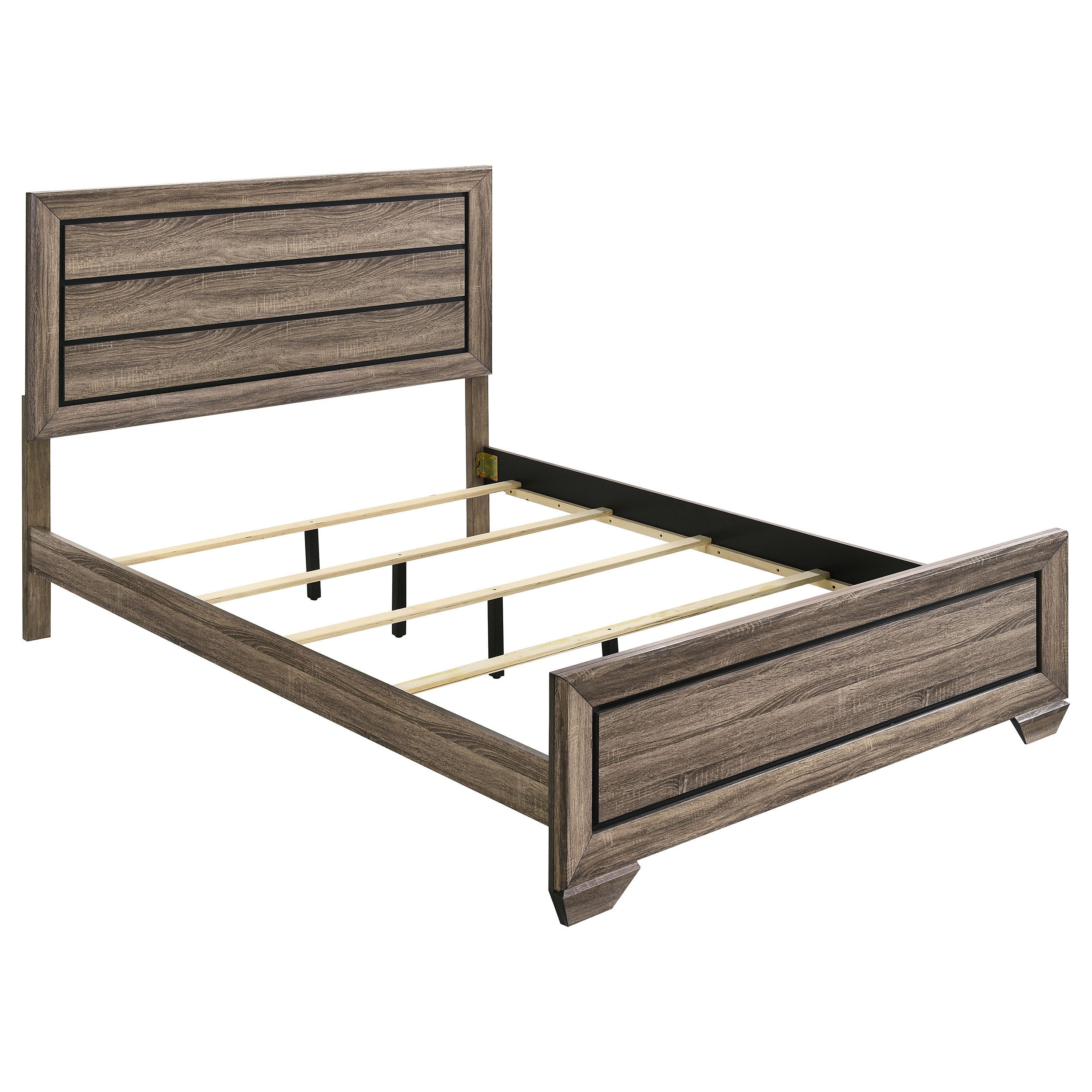 Kauffman Wood Queen Panel Bed Washed Taupe — view 1