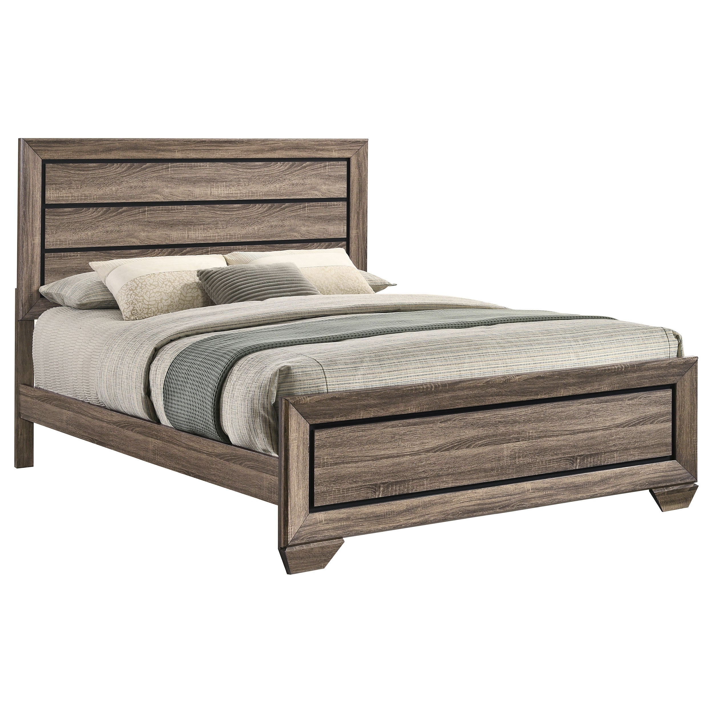 Kauffman Wood Queen Panel Bed Washed Taupe — view 3