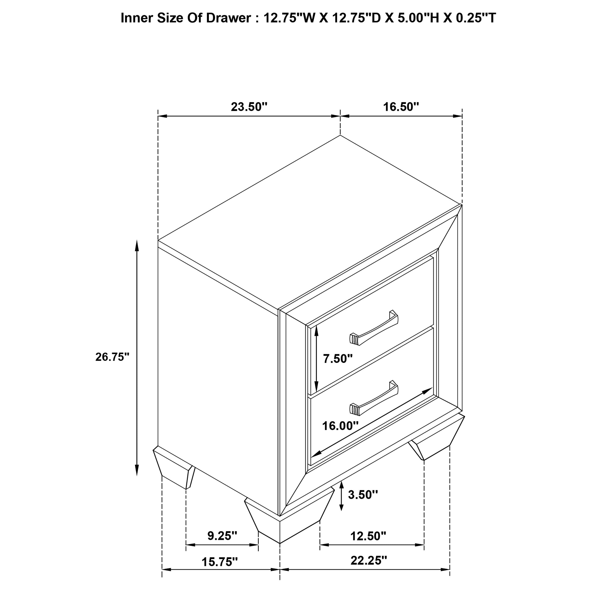 Kauffman 2-drawer Nightstand Washed Taupe — view 10