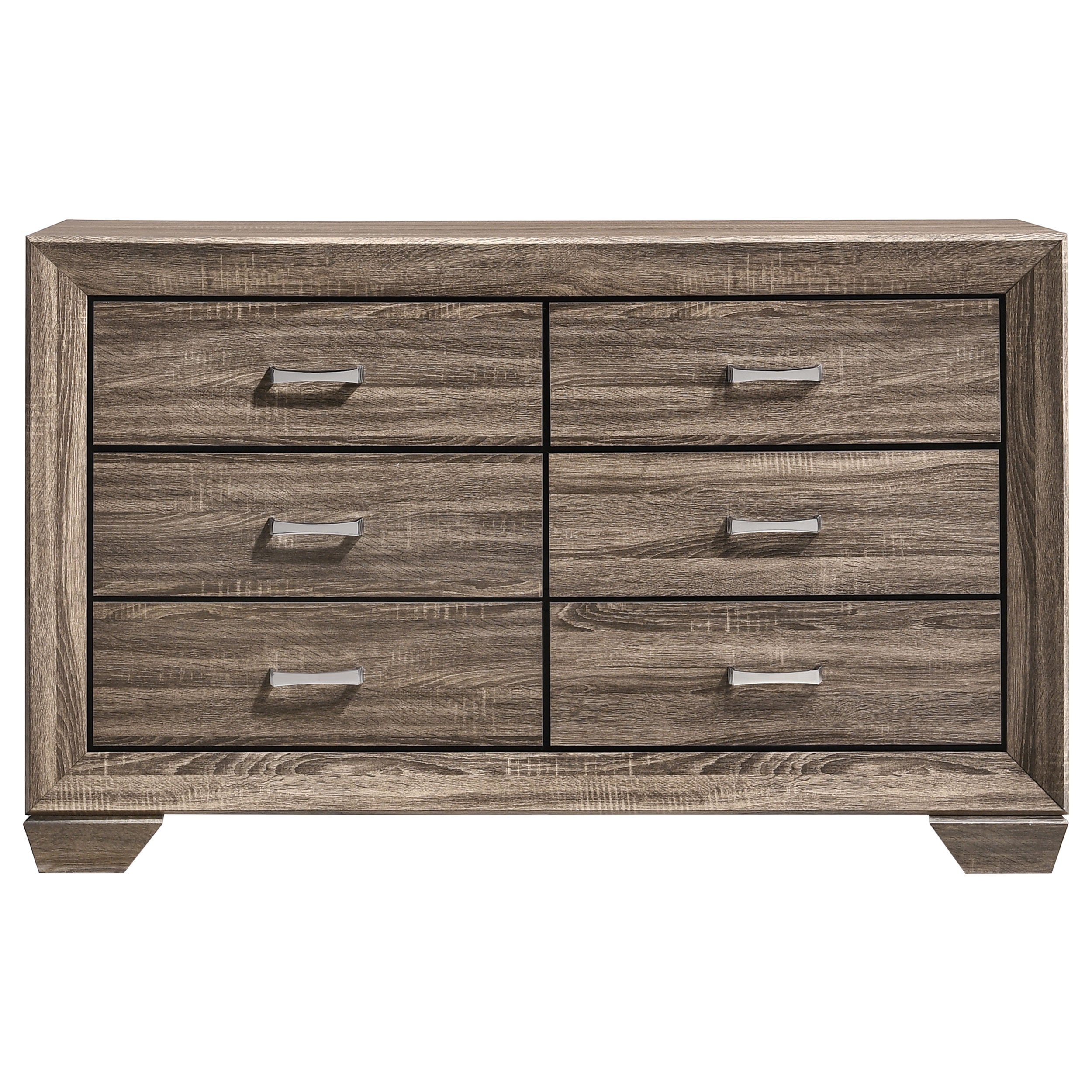 Kauffman 6-drawer Dresser Washed Taupe — view 3