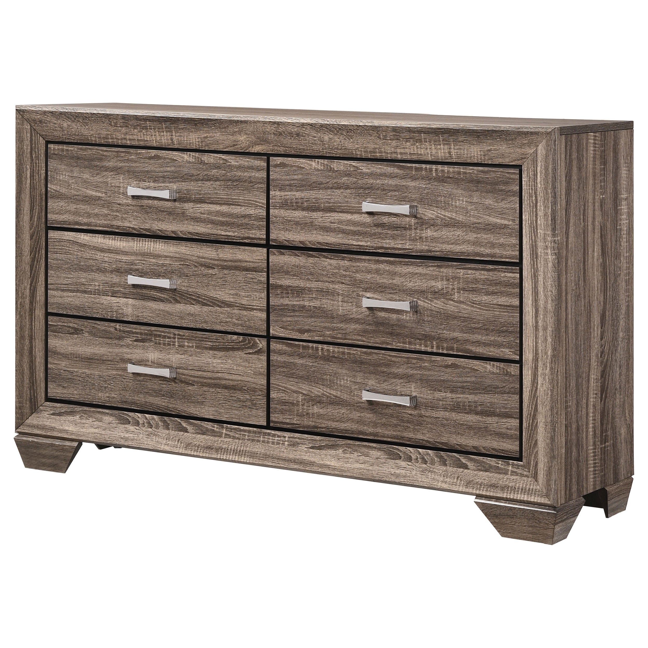 Kauffman 6-drawer Dresser Washed Taupe — view 4