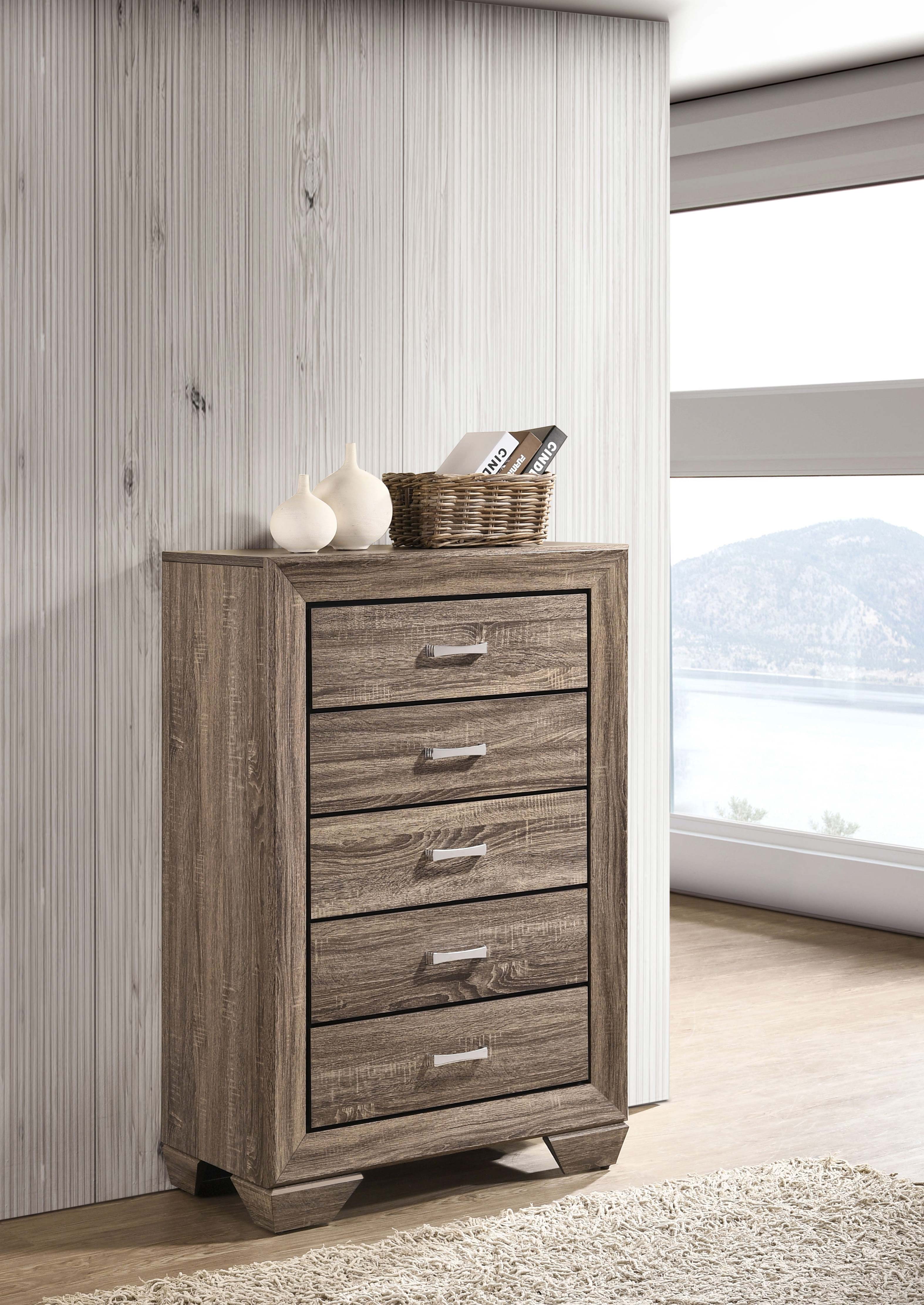 Kauffman 5-drawer Bedroom Chest Washed Taupe — view 2
