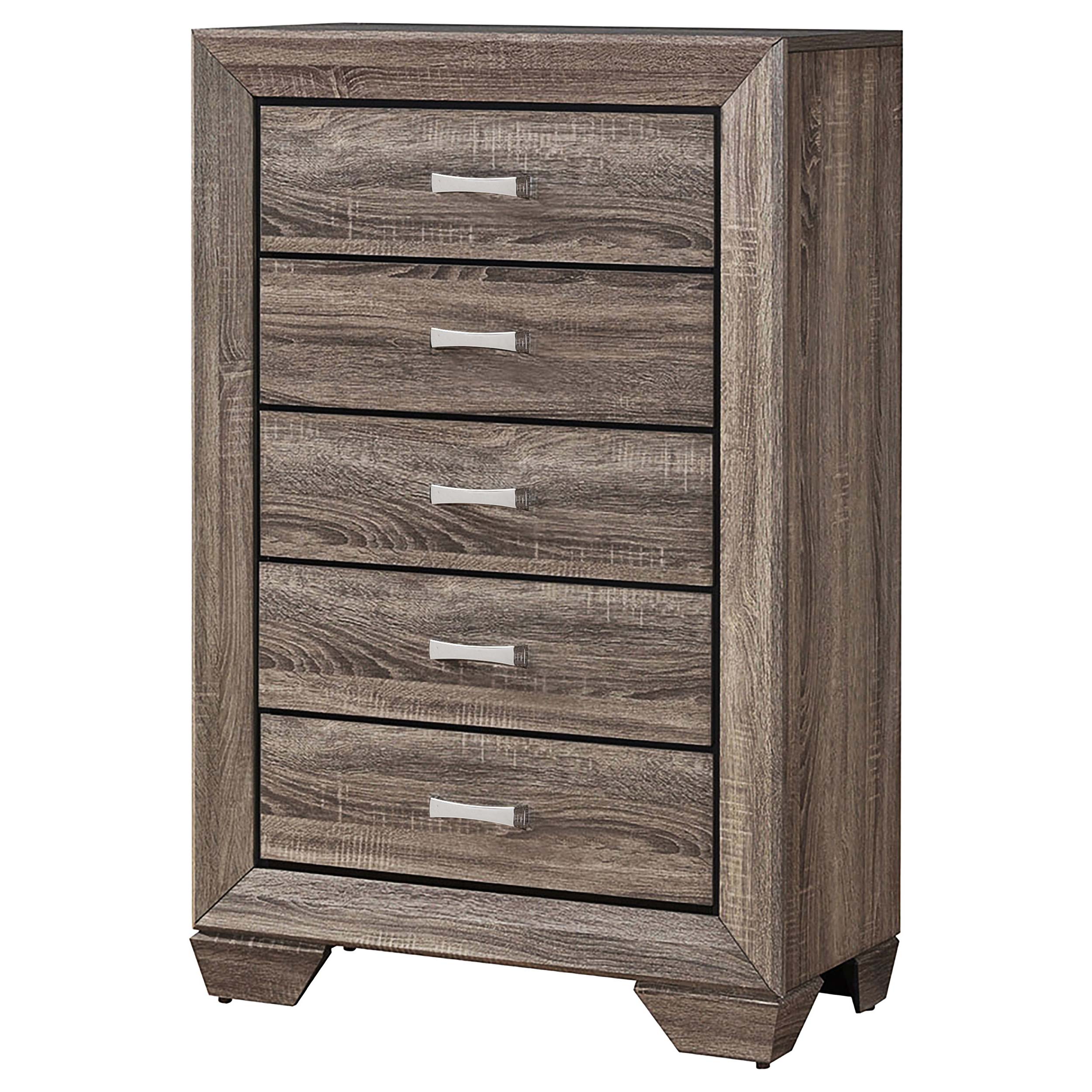 Kauffman 5-drawer Bedroom Chest Washed Taupe — view 4