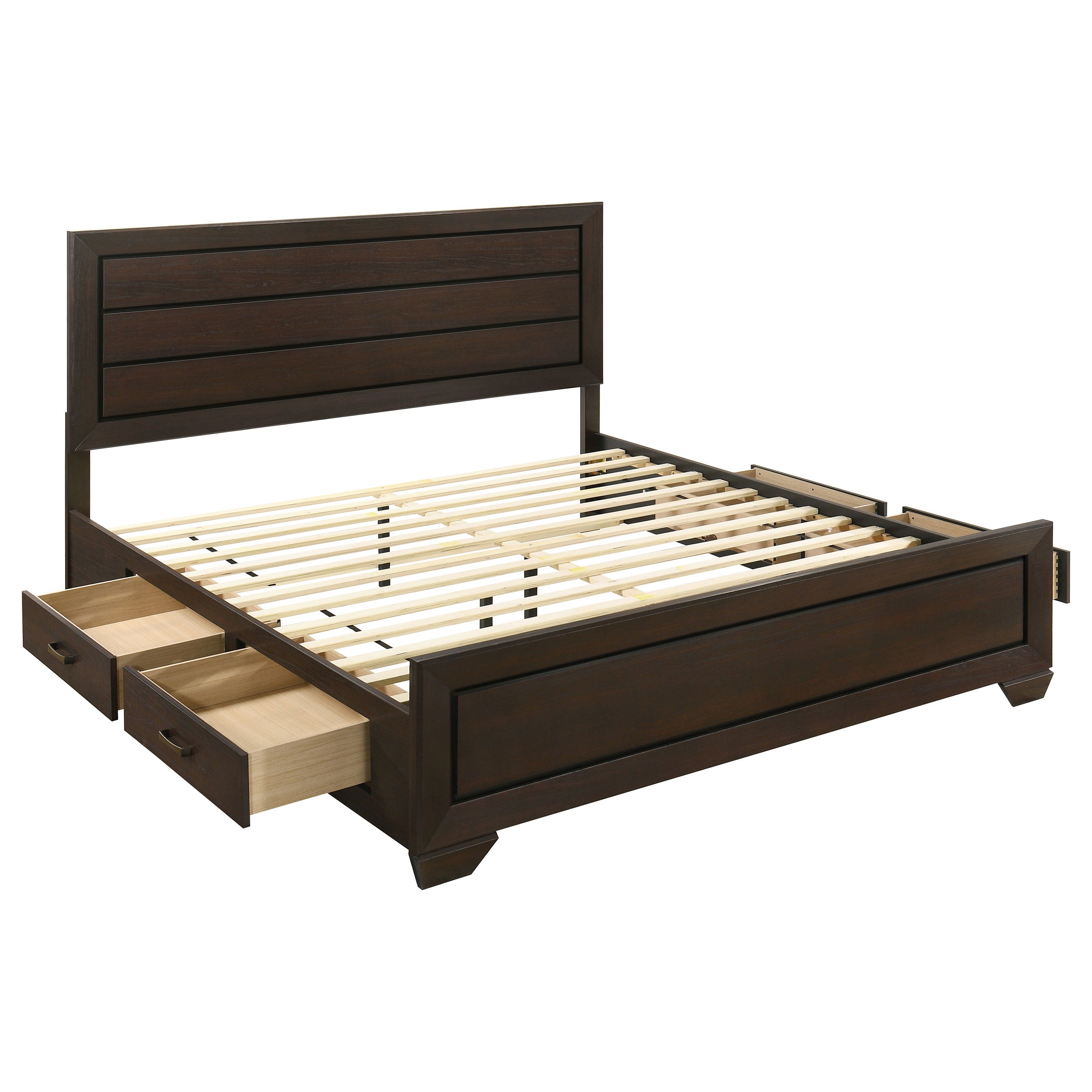 Kauffman Wood Eastern King Storage Panel Bed Dark Cocoa — view 1