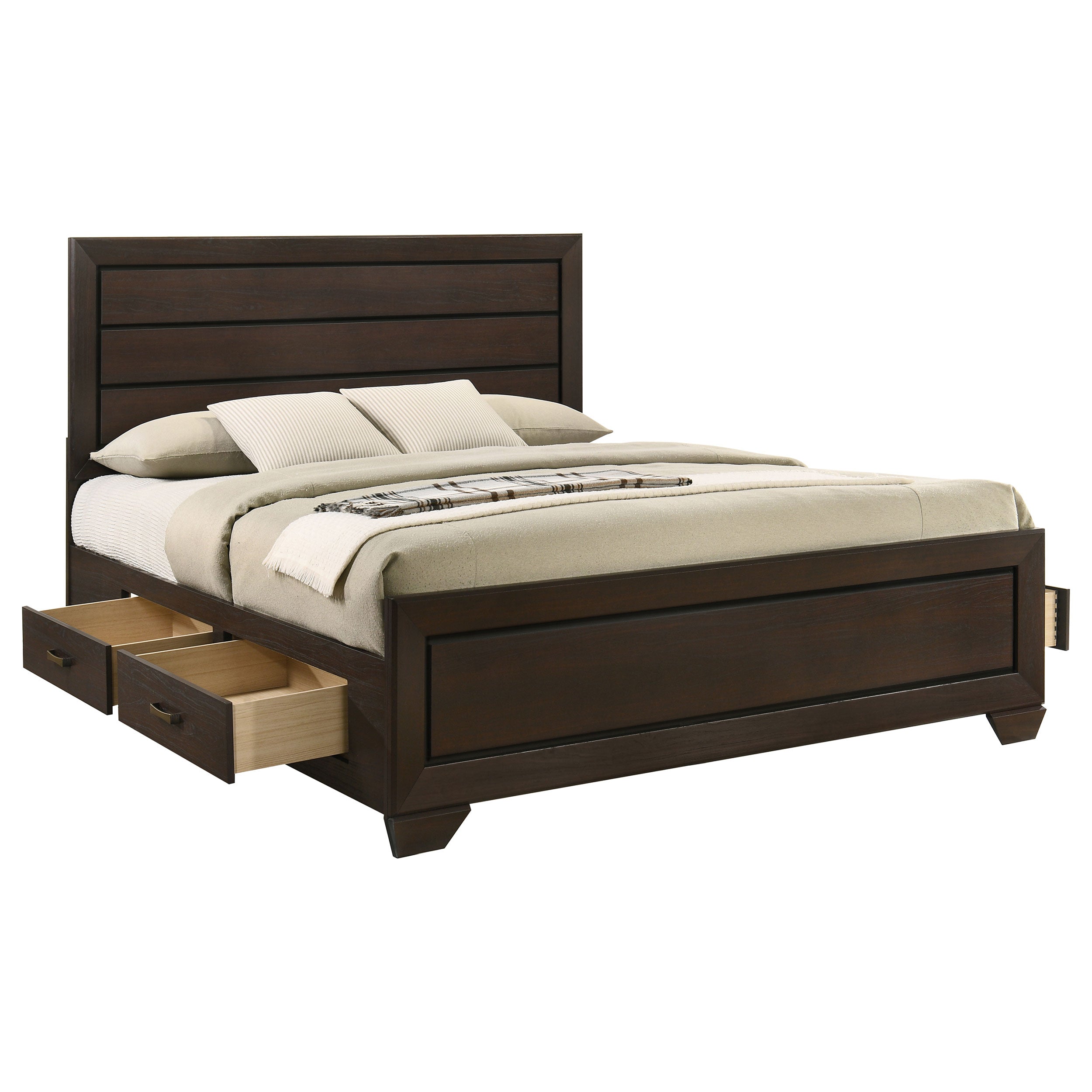 Kauffman Wood Eastern King Storage Panel Bed Dark Cocoa — view 6