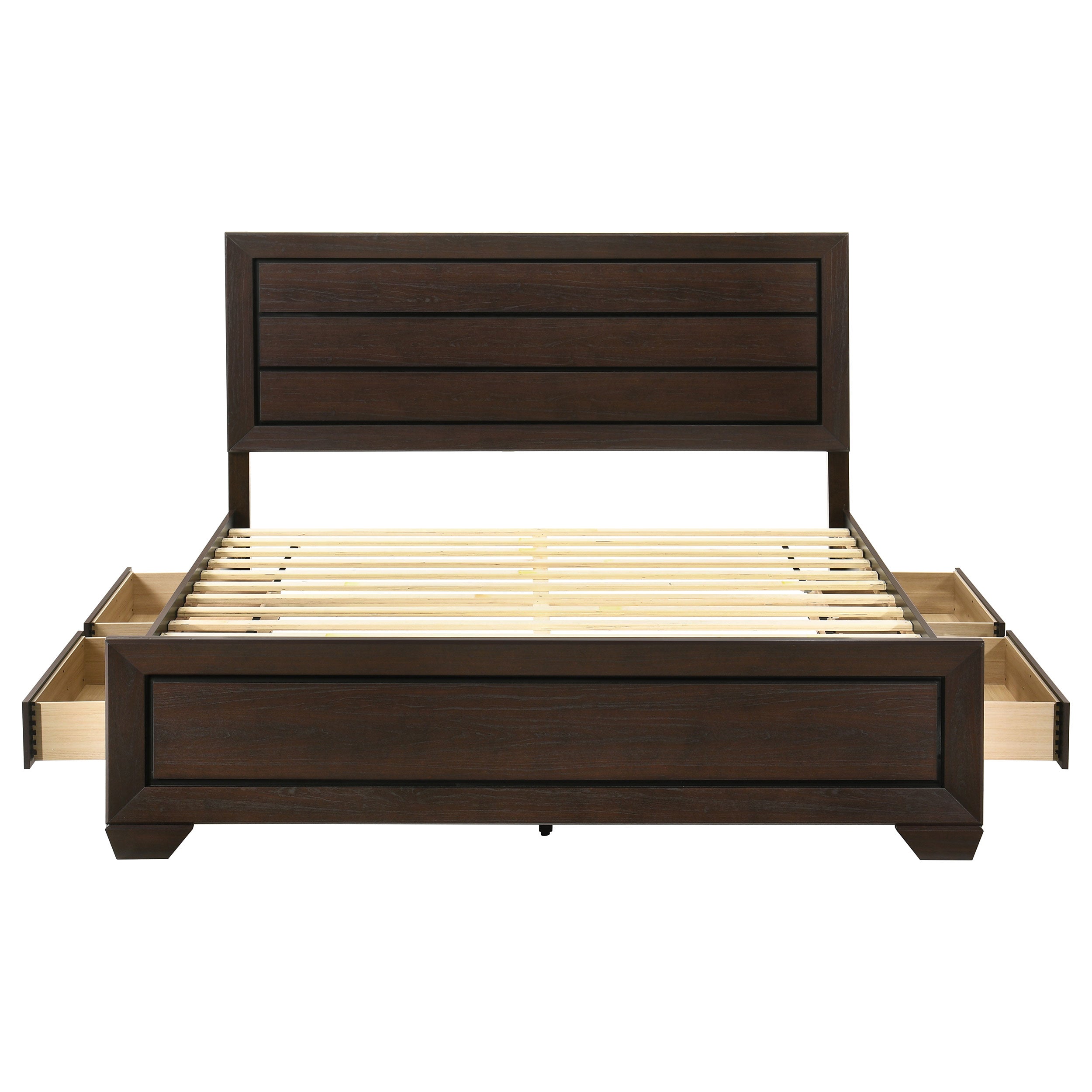 Kauffman Wood Eastern King Storage Panel Bed Dark Cocoa — view 8