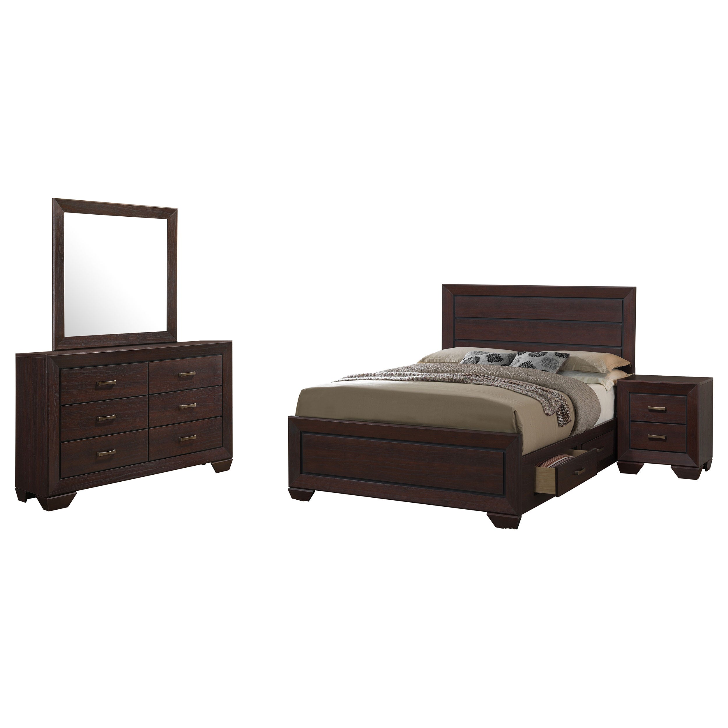 Kauffman 4-piece California King Bedroom Set Dark Cocoa — view 2