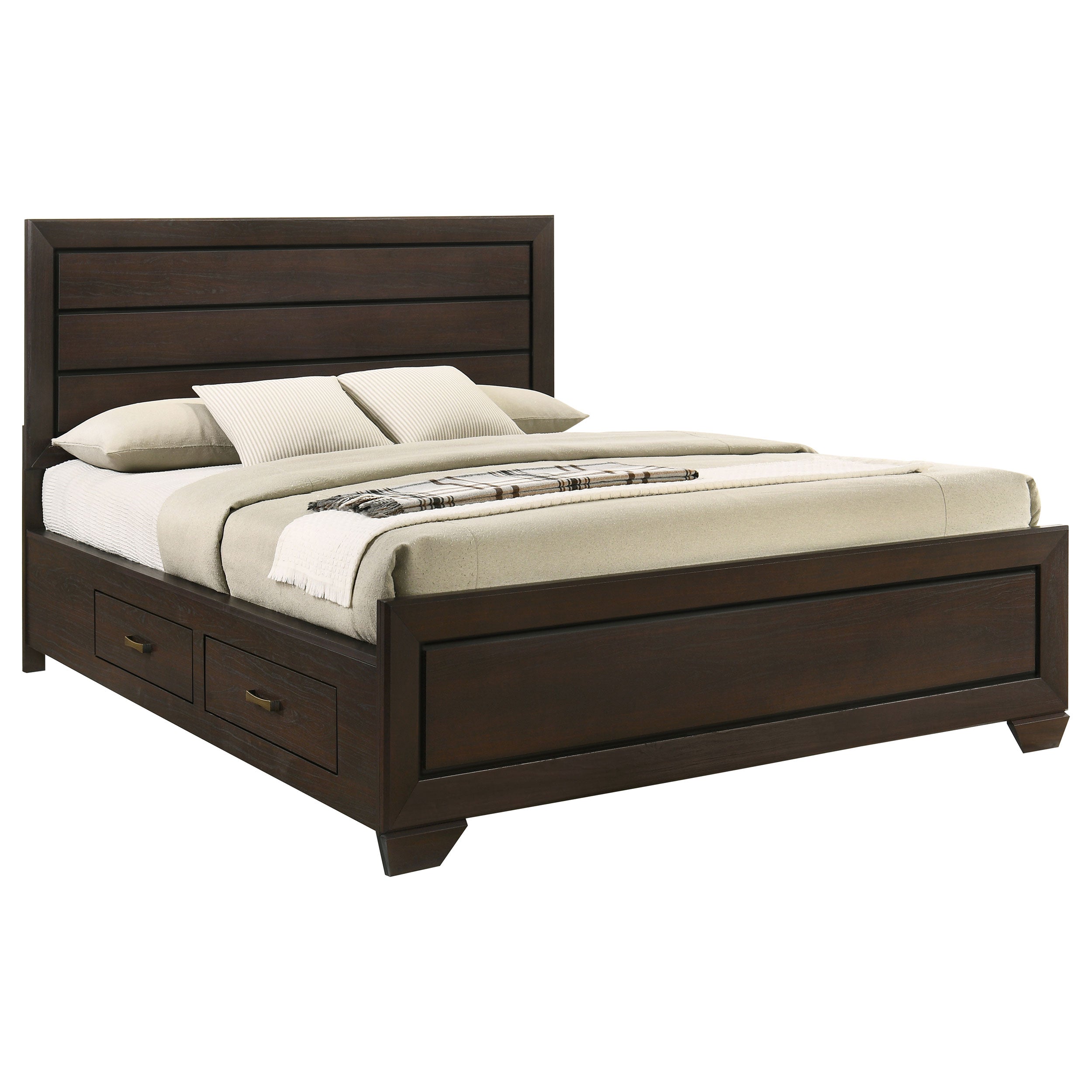 Kauffman Wood California King Storage Panel Bed Dark Cocoa — view 5