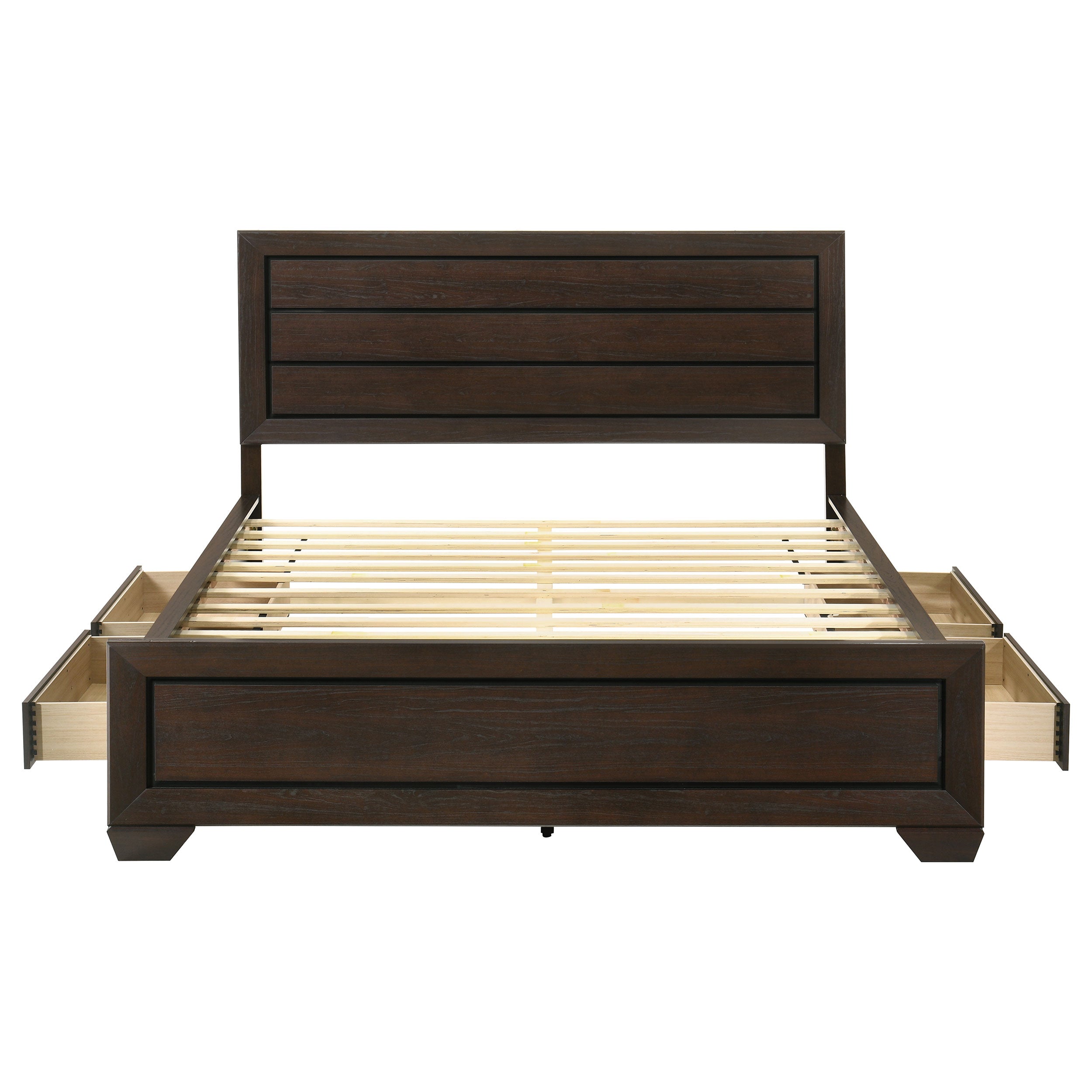 Kauffman Wood California King Storage Panel Bed Dark Cocoa — view 8