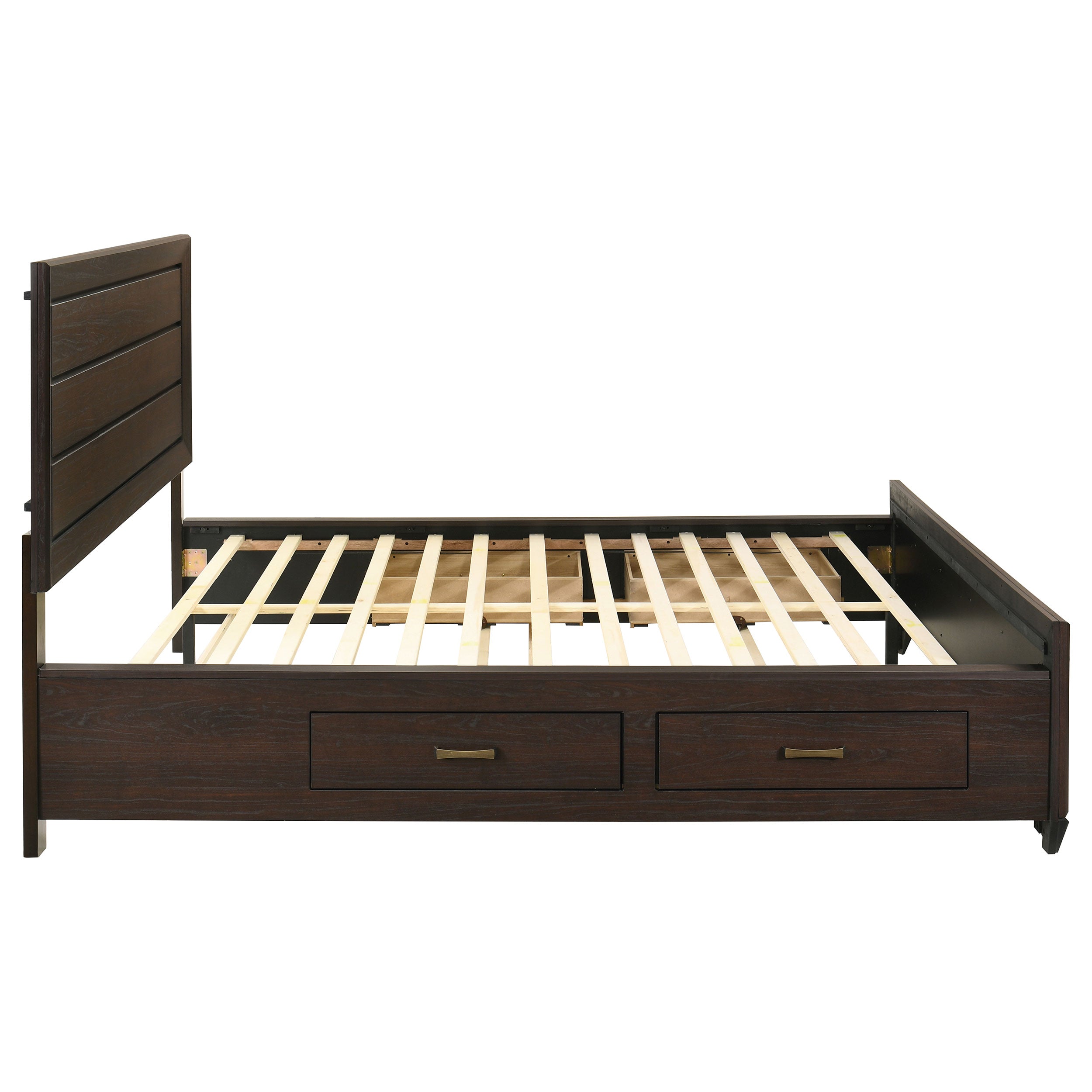 Kauffman Wood California King Storage Panel Bed Dark Cocoa — view 10