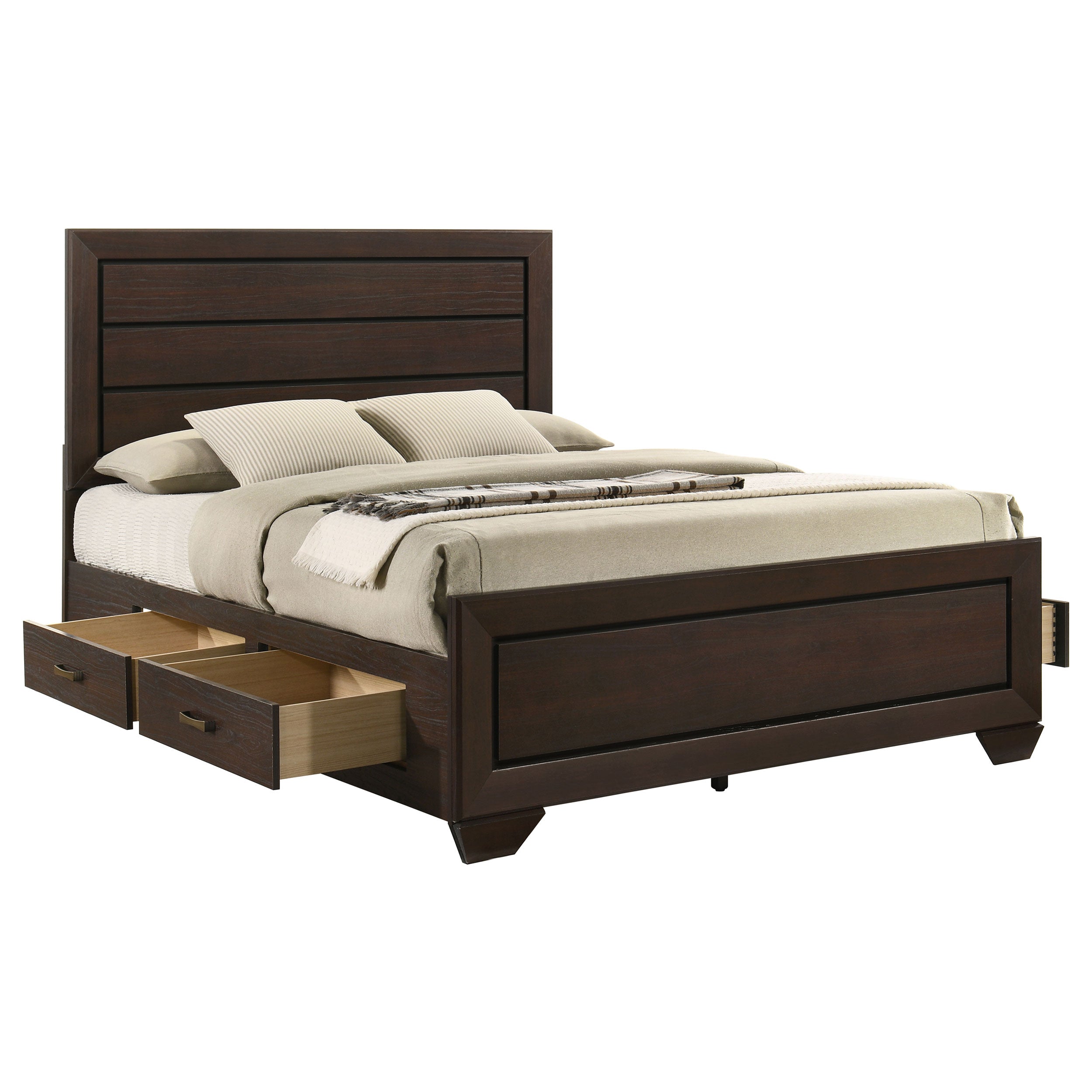 Kauffman Wood Queen Storage Panel Bed Dark Cocoa — view 6