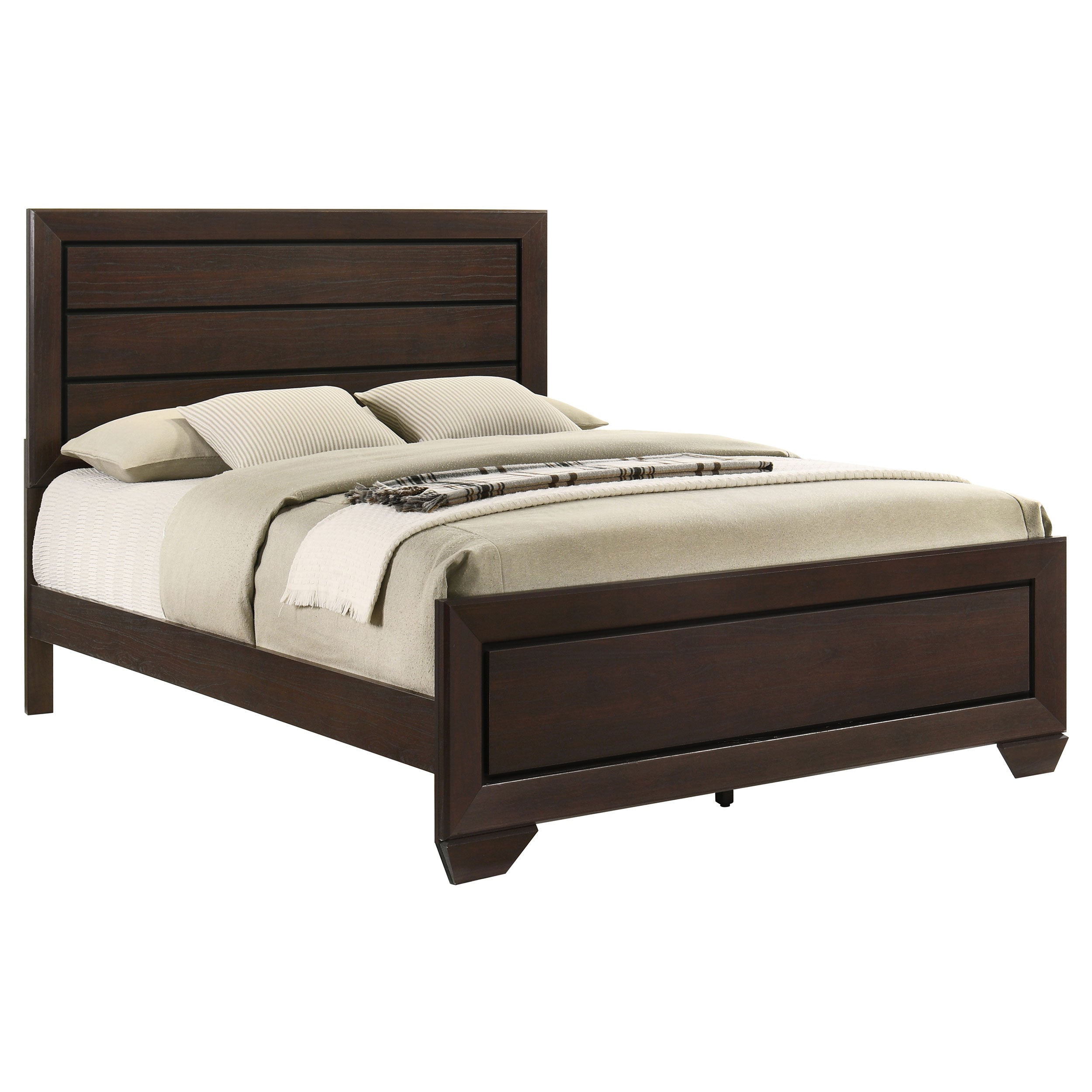 Kauffman Wood Queen Panel Bed Dark Cocoa — view 3